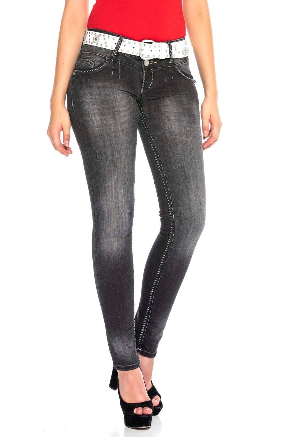 CBW0655 Washed Slim Fit Women's Jeans