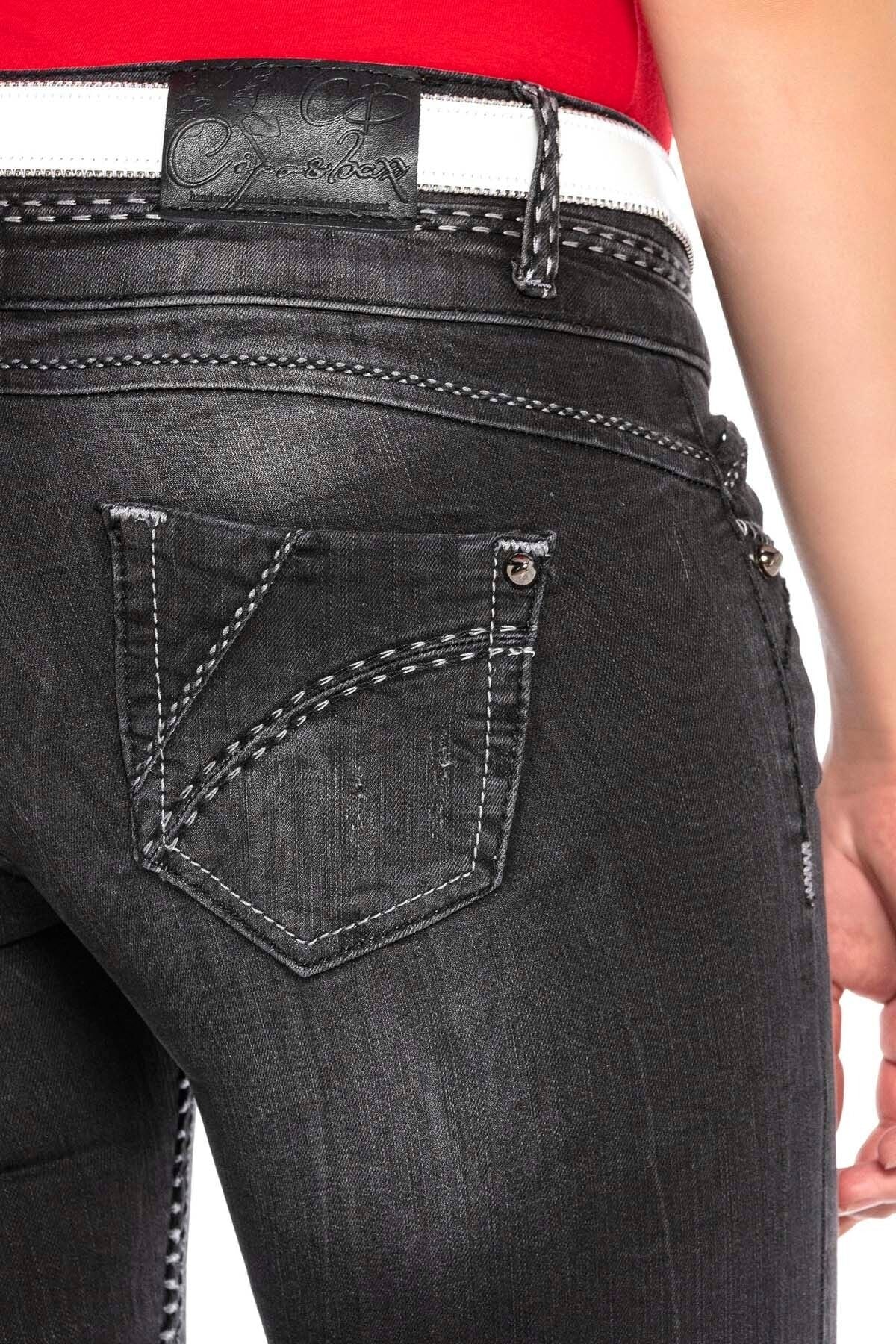 CBW0655 Washed Slim Fit Women's Jeans