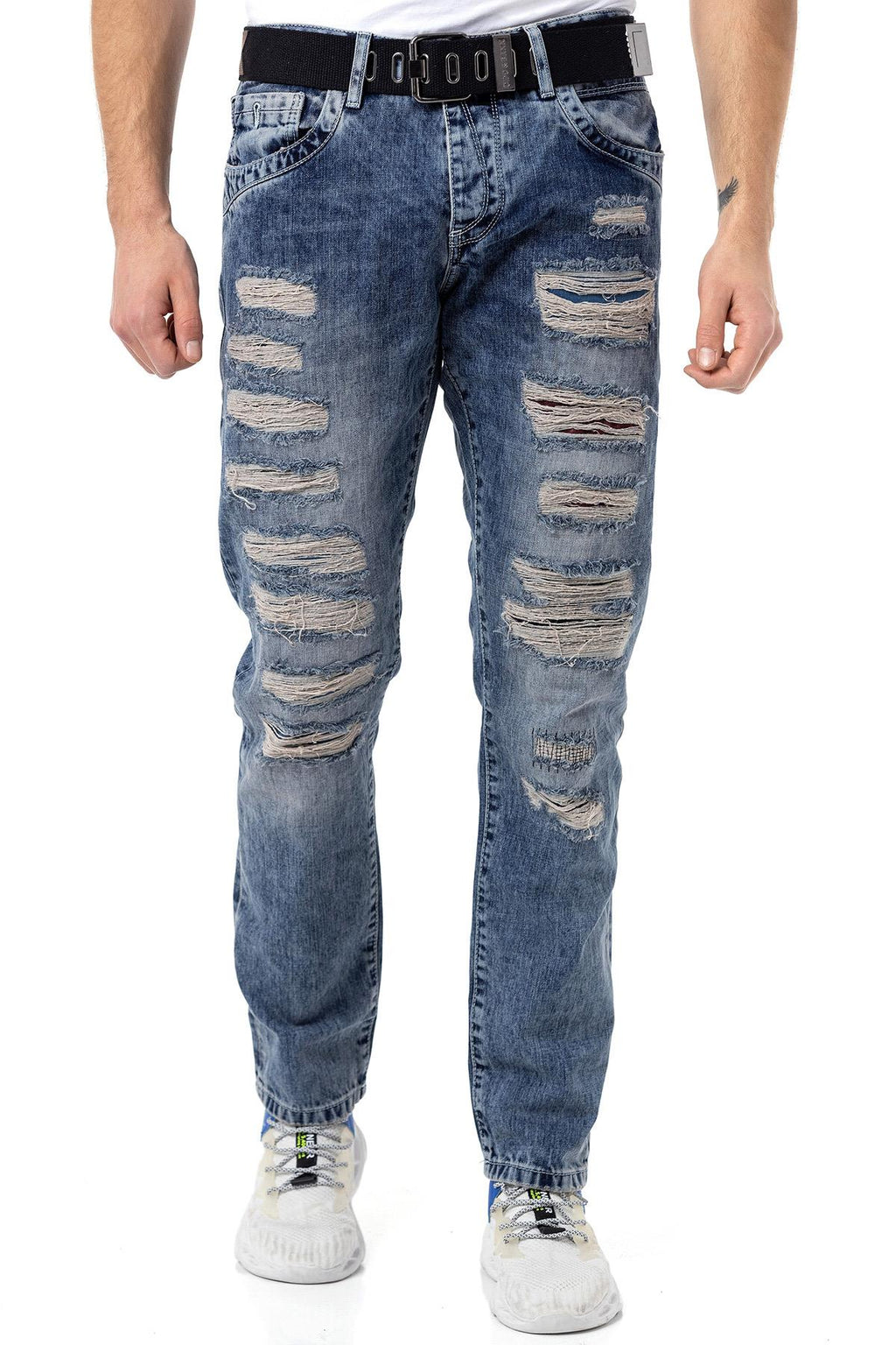 CD131 Colorful Patched Low-Rise Men's Jeans
