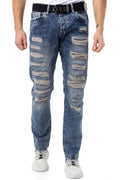 CD131 Colorful Patched Low-Rise Men's Jeans