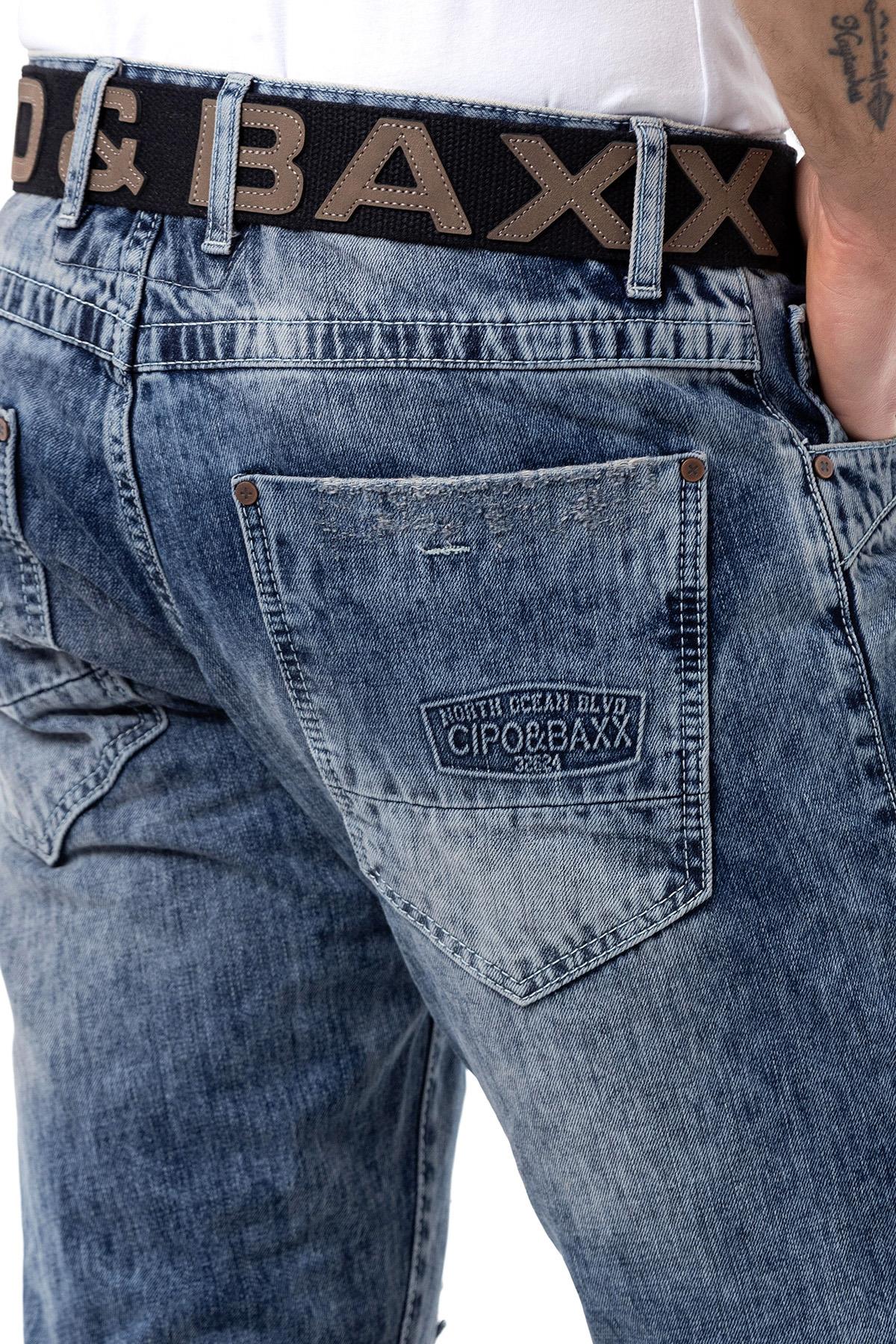 CD131 Colorful Patched Low-Rise Men's Jeans