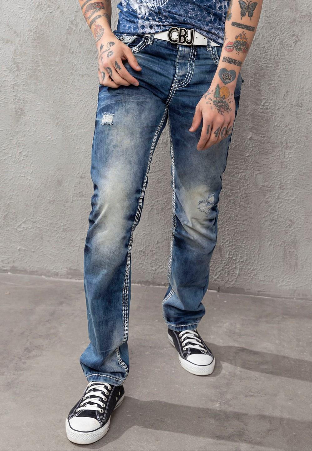 CD149 Decorative Stitch Relaxed Fit Men's Jeans