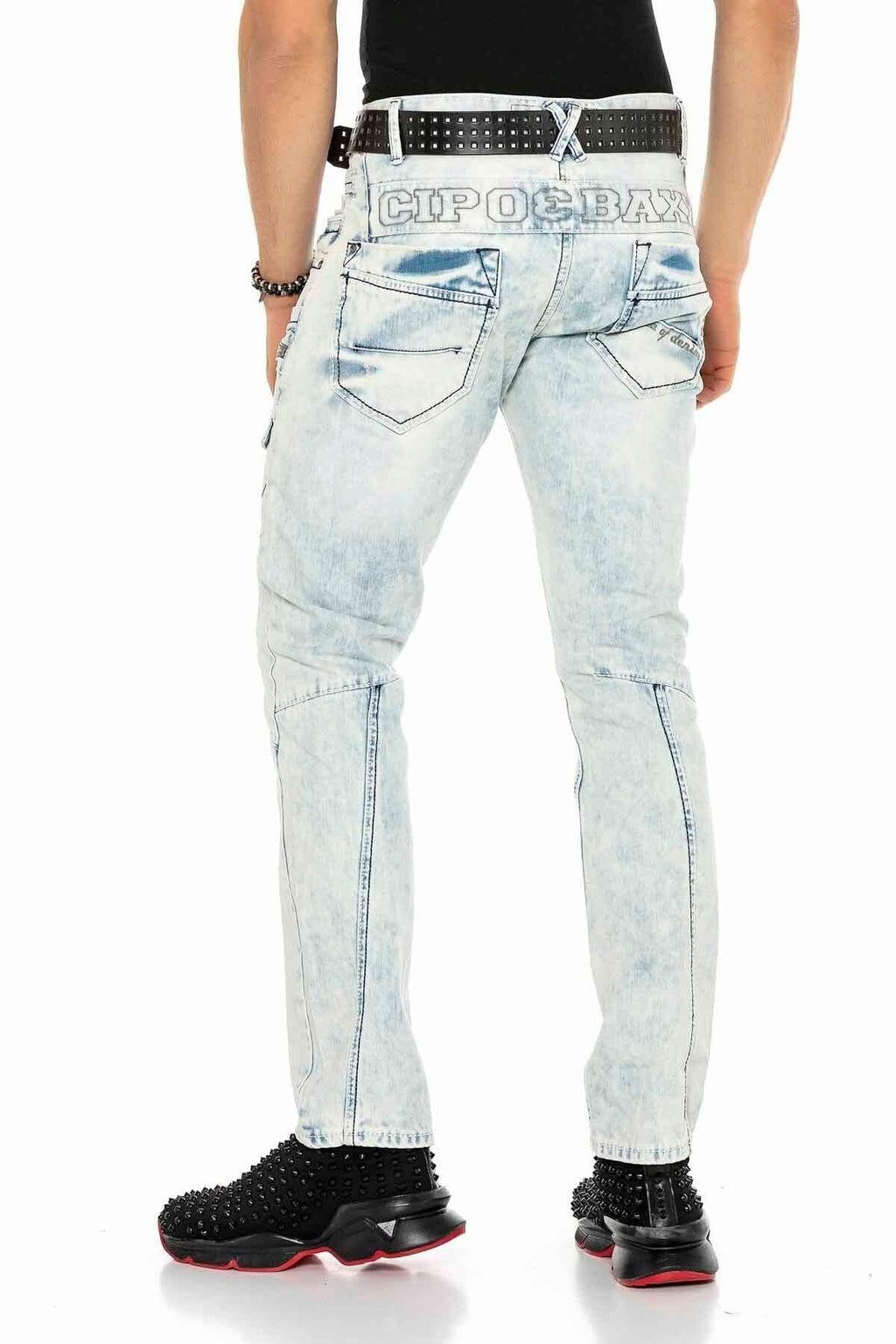 CD272 Ice Blue Stitched Men's Jeans
