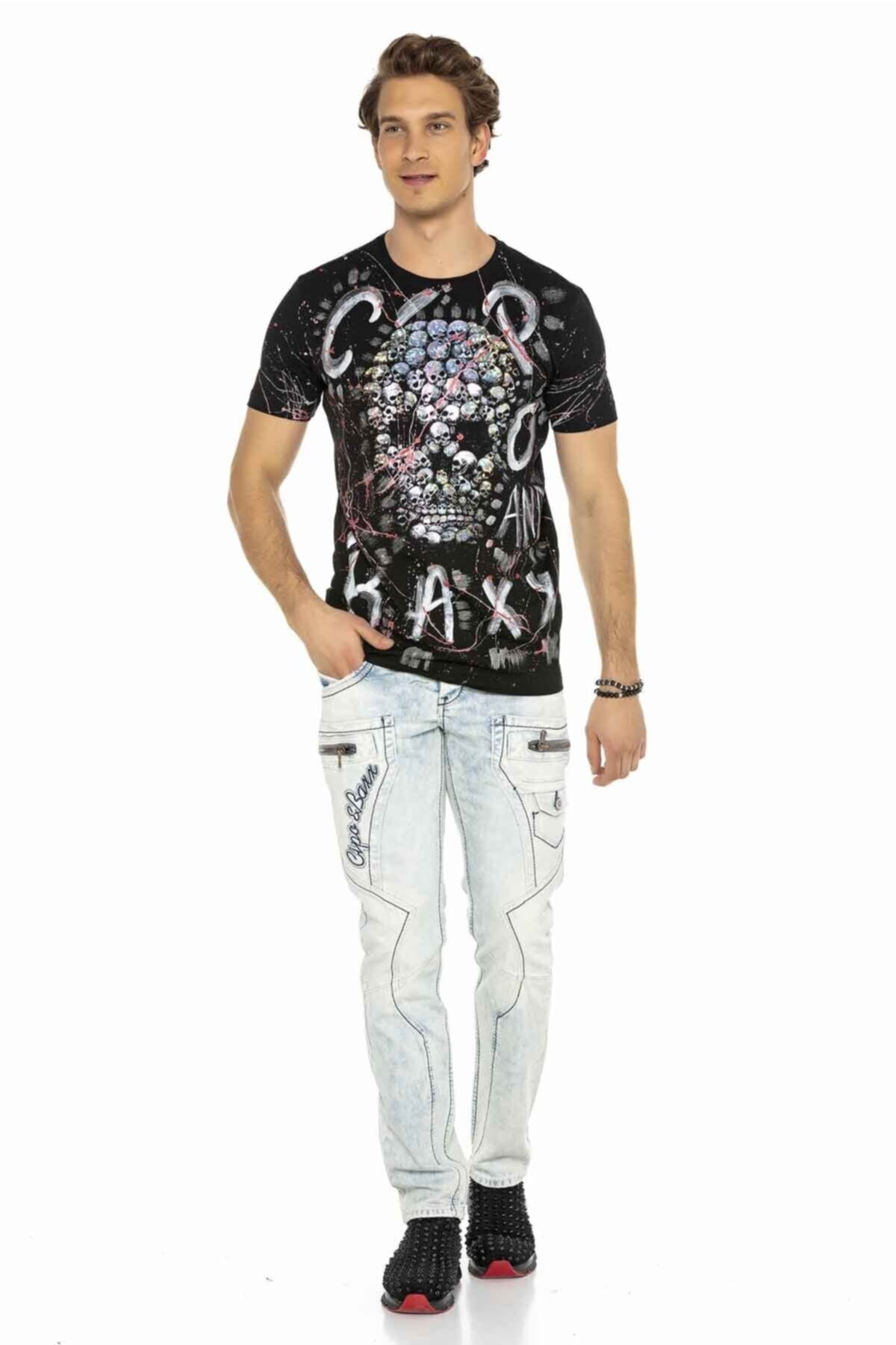 CD272 Ice Blue Stitched Men's Jeans