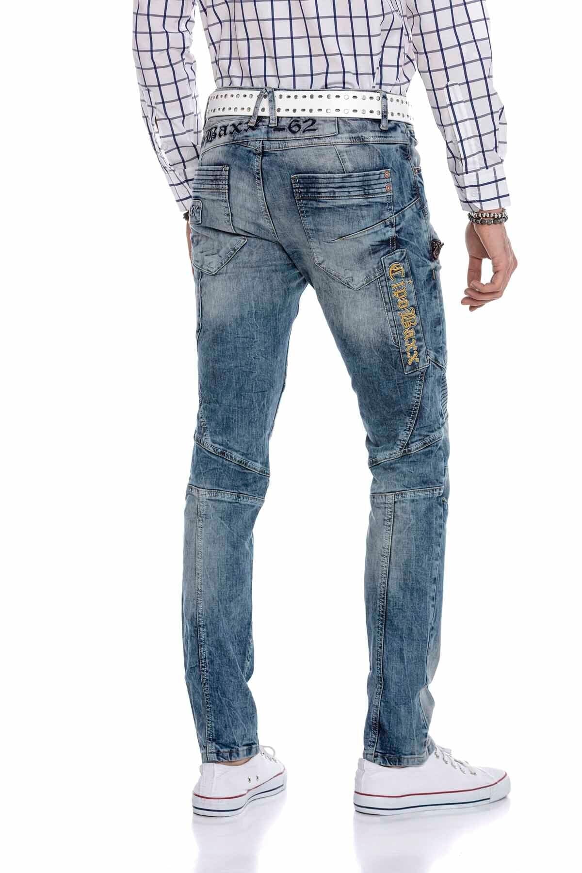 CD293 Stitch Detail Embroidered Men's Jeans