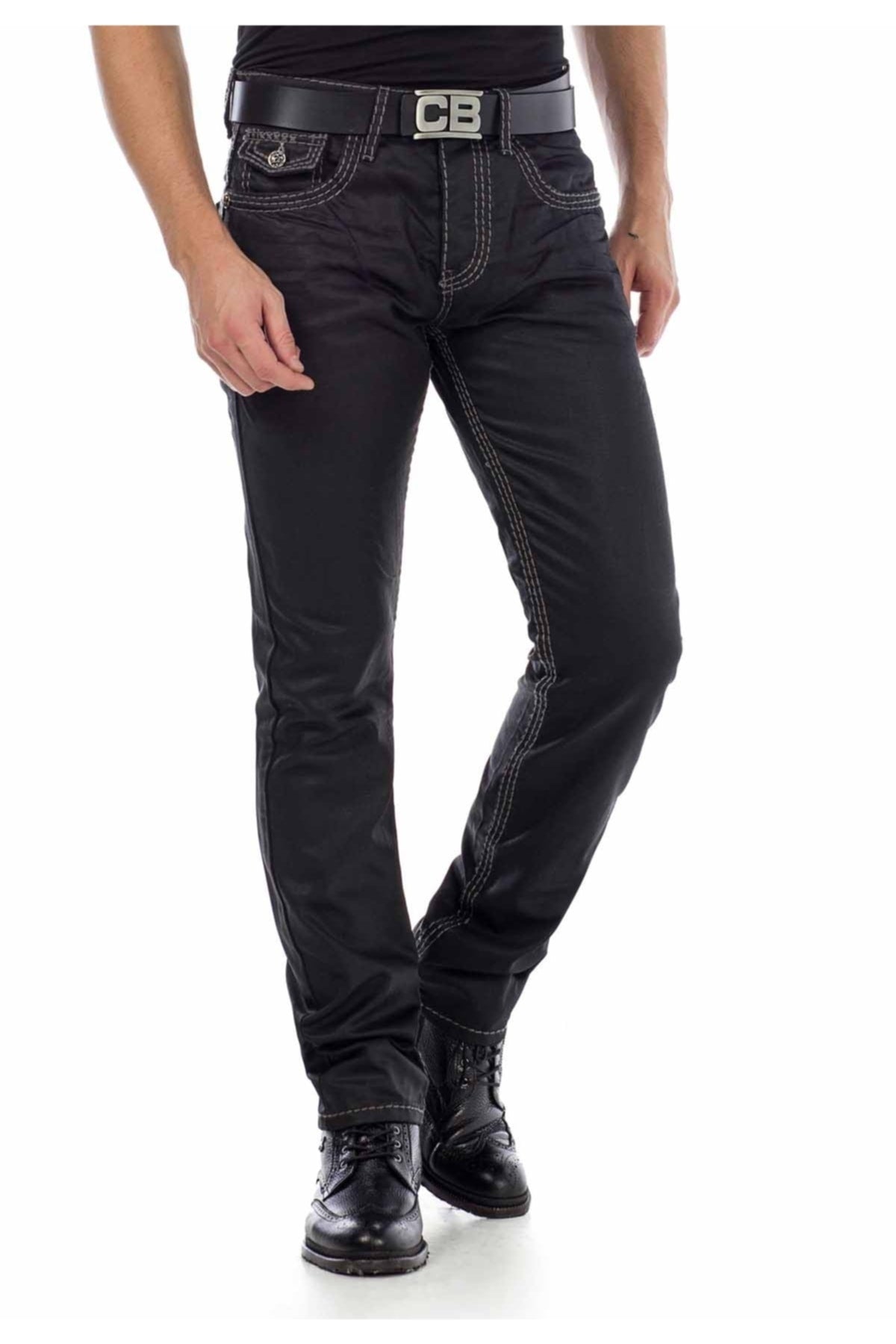 CD295 Regular Fit Shiny Fabric Jeans