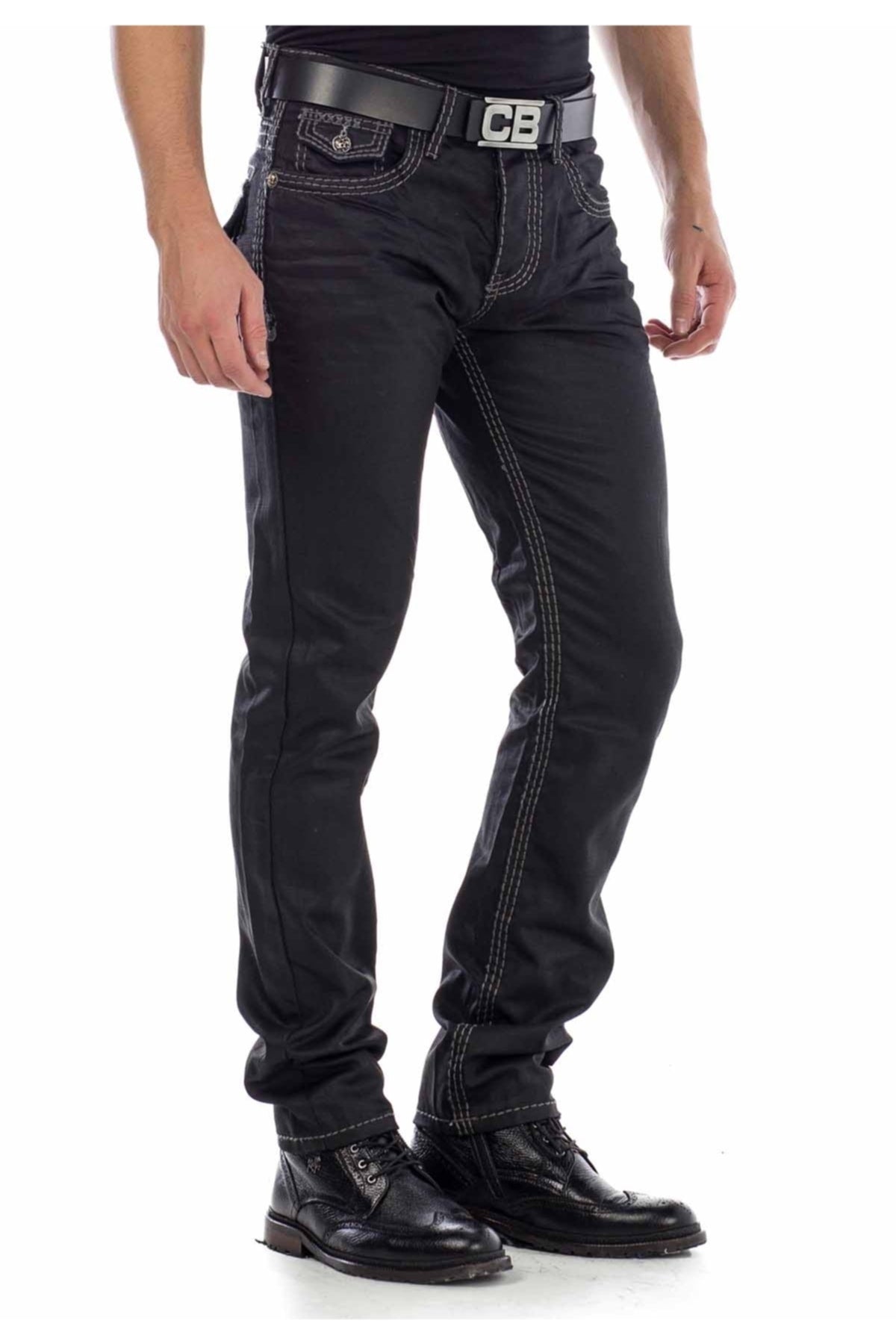 CD295 Regular Fit Shiny Fabric Jeans