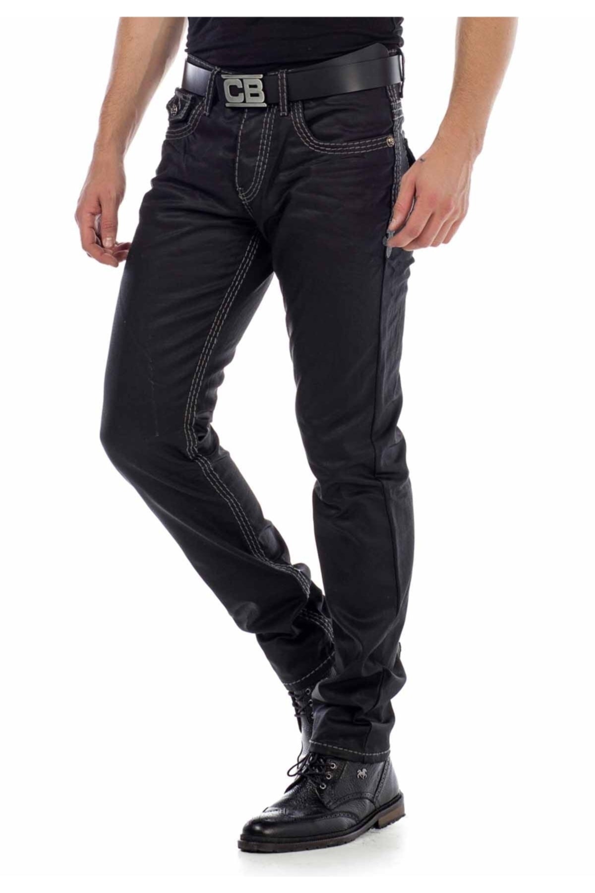 CD295 Regular Fit Shiny Fabric Jeans
