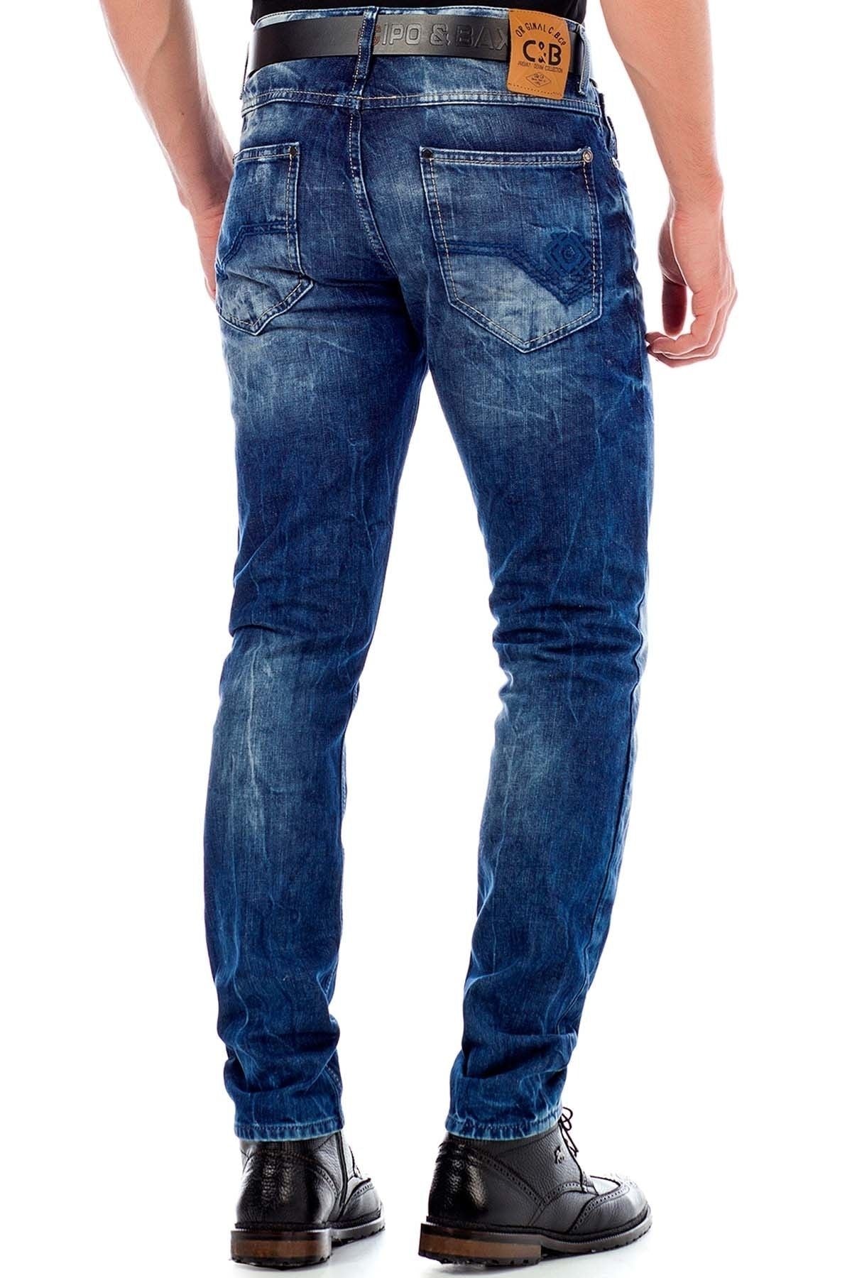 CD319Y Distressed Slim Fit Skinny Leg Men's Jeans