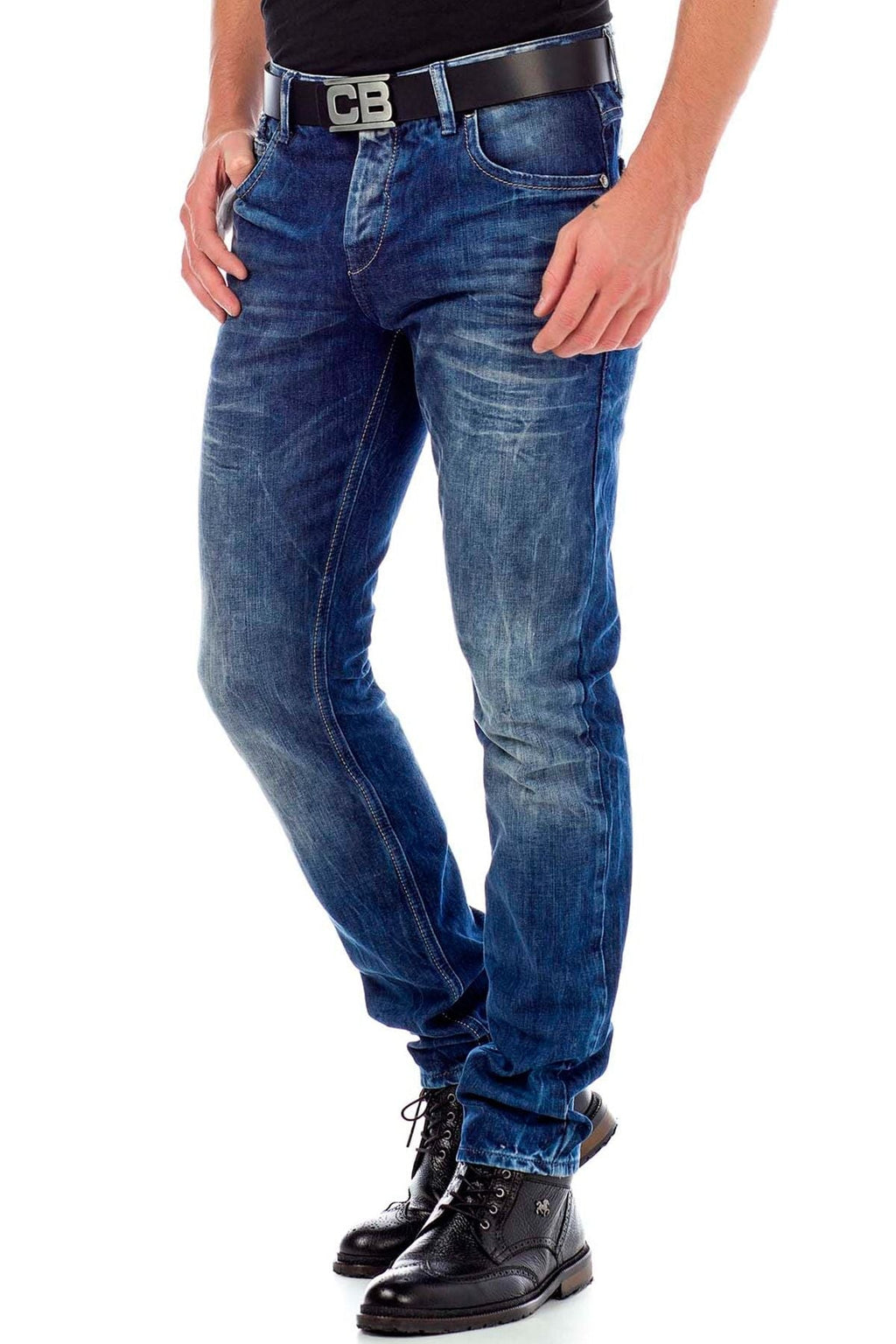 CD319Y Distressed Slim Fit Skinny Leg Men's Jeans