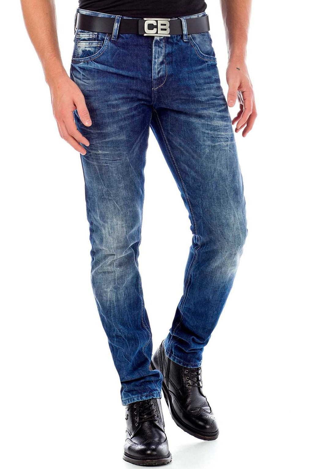 CD319Y Distressed Slim Fit Skinny Leg Men's Jeans