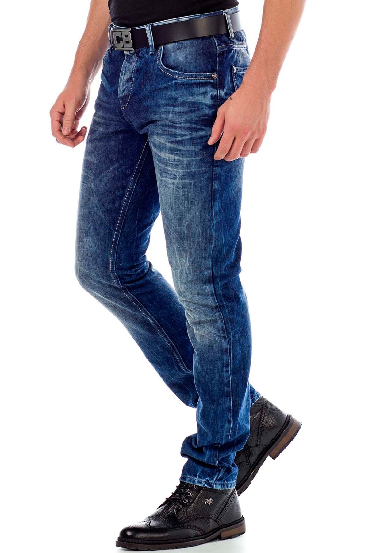 CD319Y Distressed Slim Fit Skinny Leg Men's Jeans