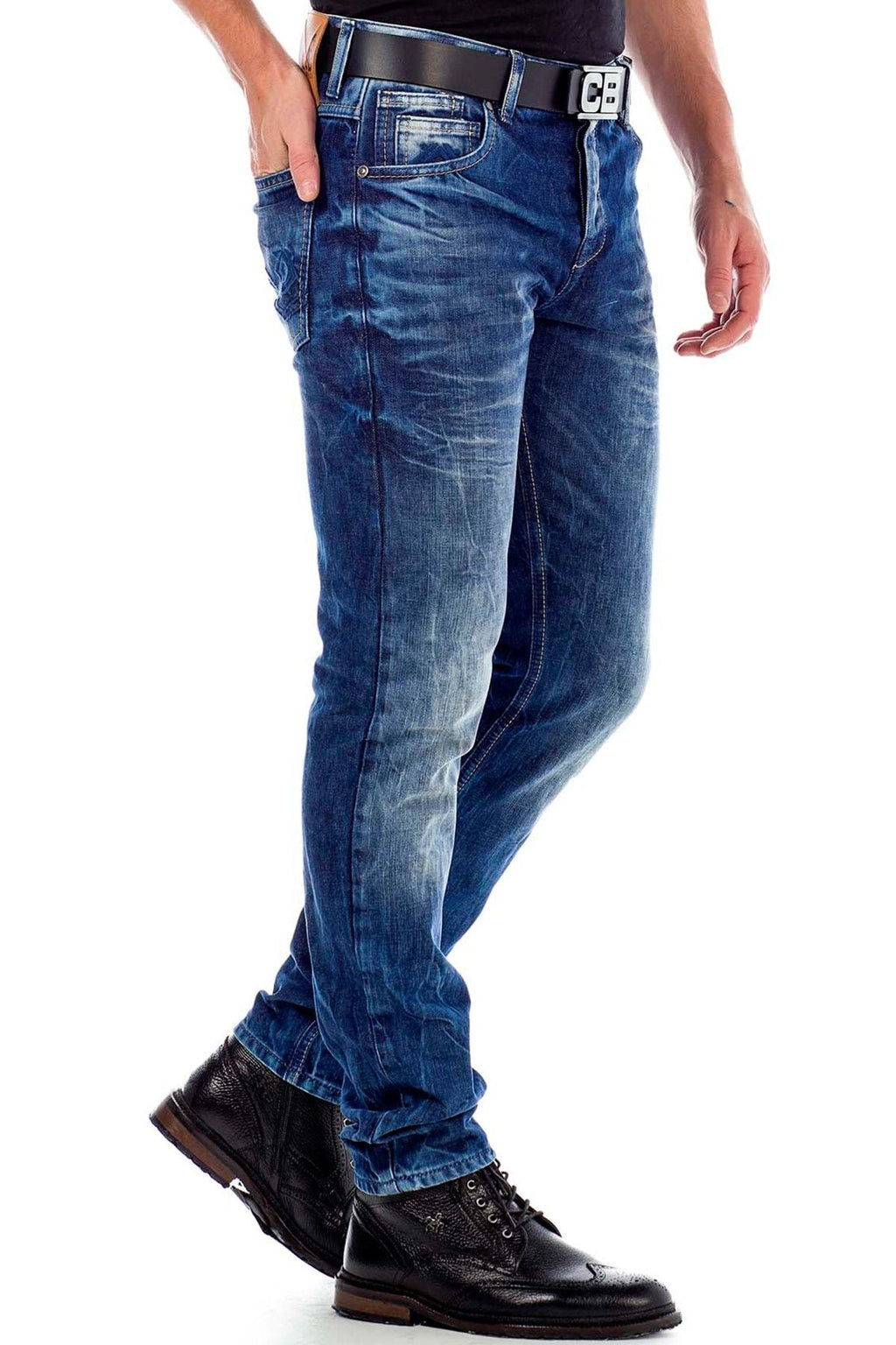 CD319Y Distressed Slim Fit Skinny Leg Men's Jeans