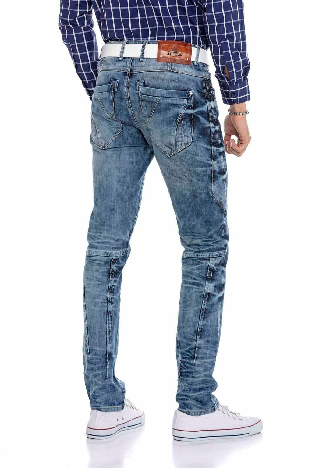 CD346 External Button Paneled Men's Jeans