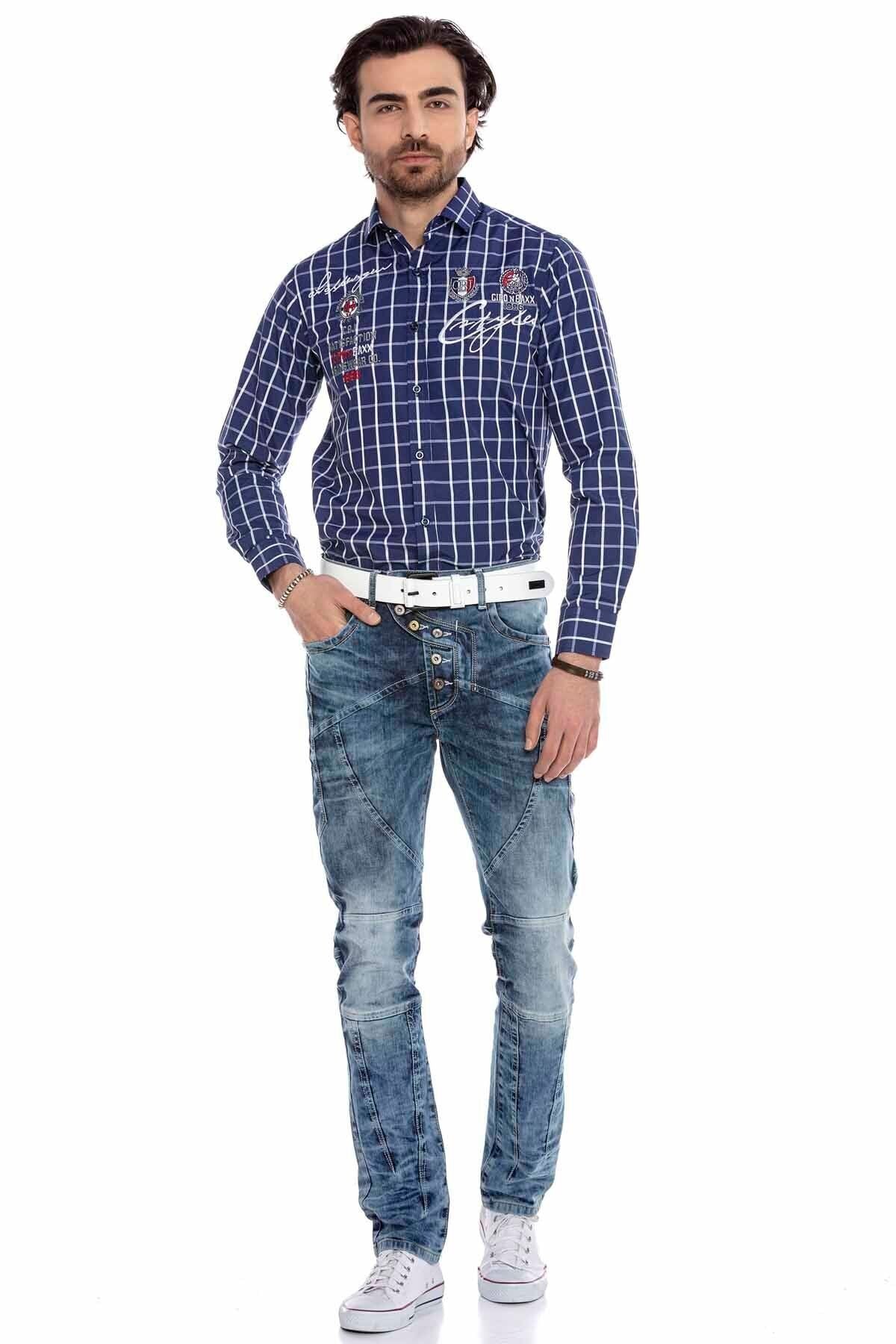 CD346 External Button Paneled Men's Jeans