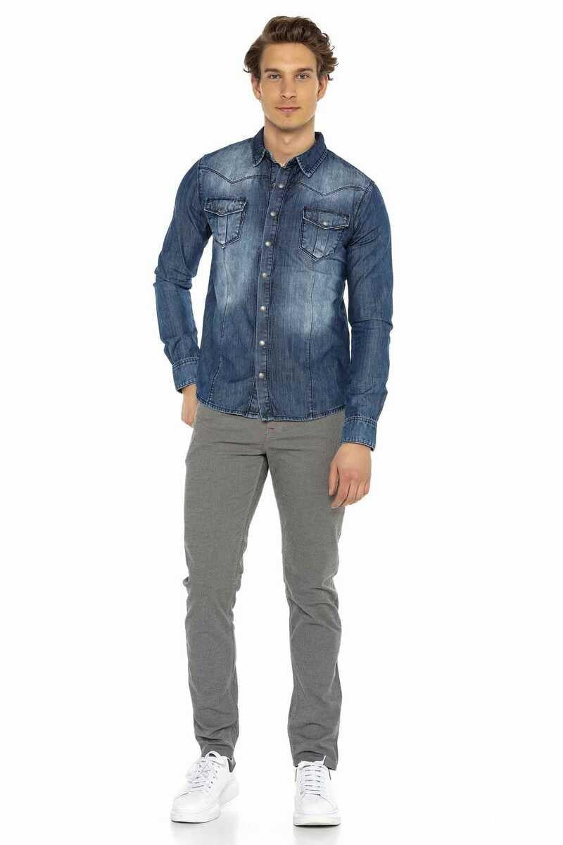 CD372B Slim Fit Skinny Leg Men's Stretch Waist Pants