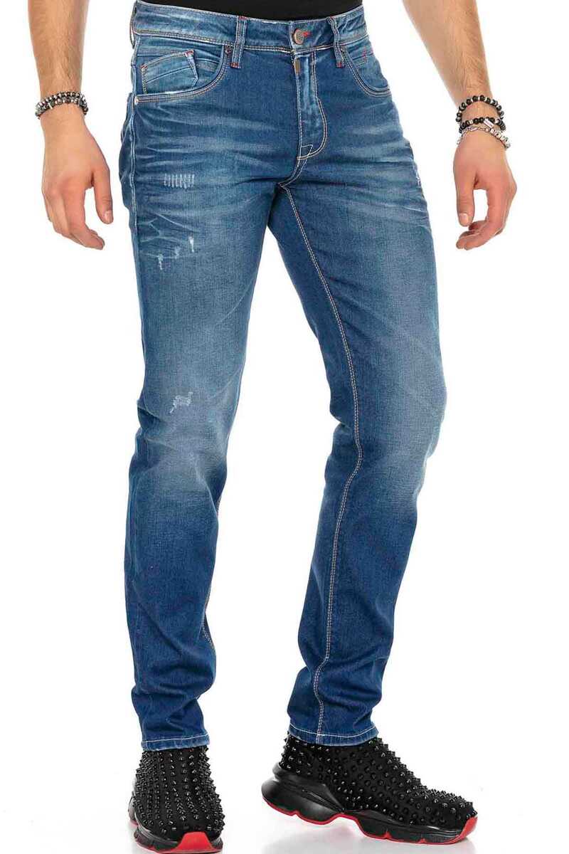 CD386 Lightly Worn Simple Men's Jeans