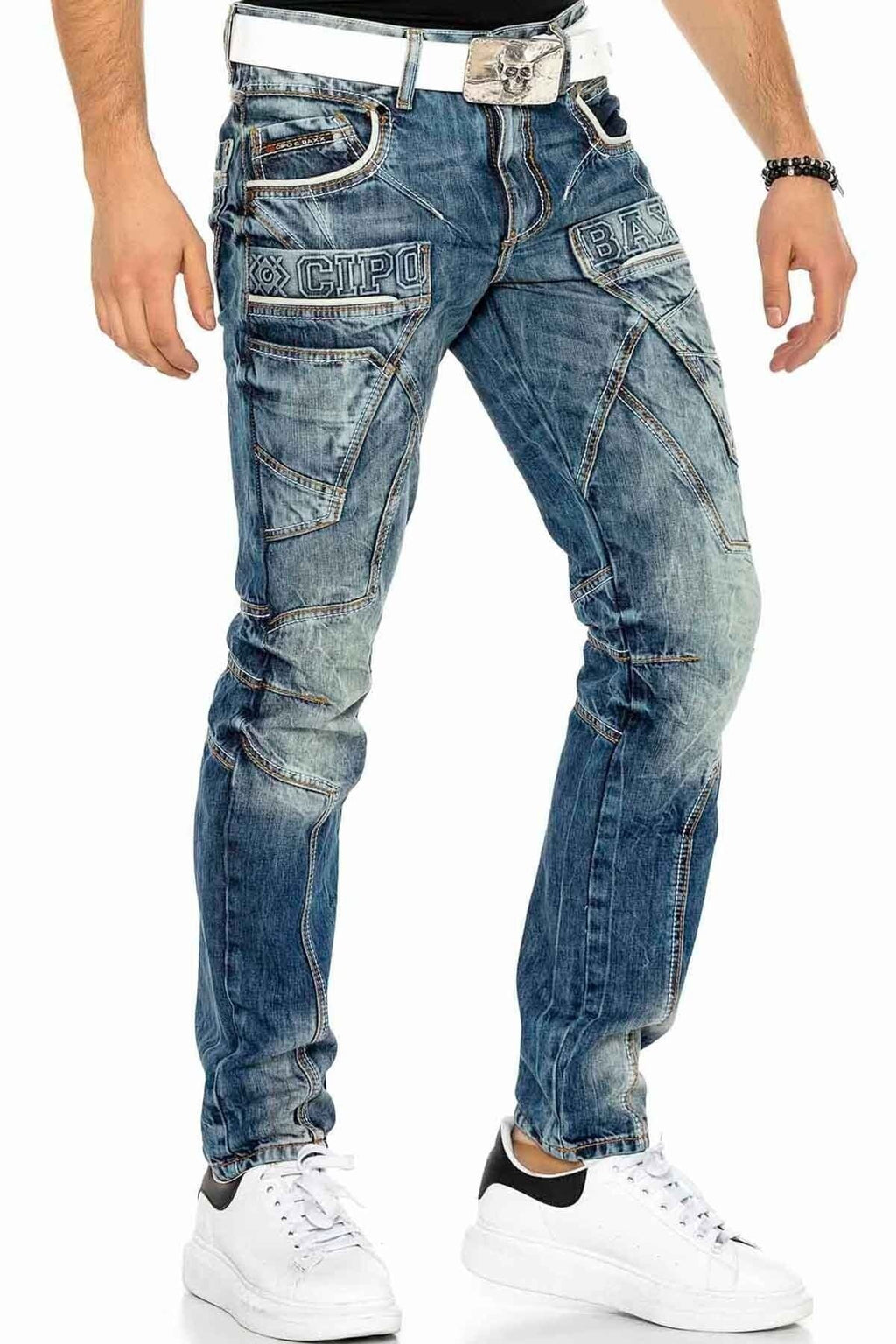CD391 Wash Effect Men's Jeans