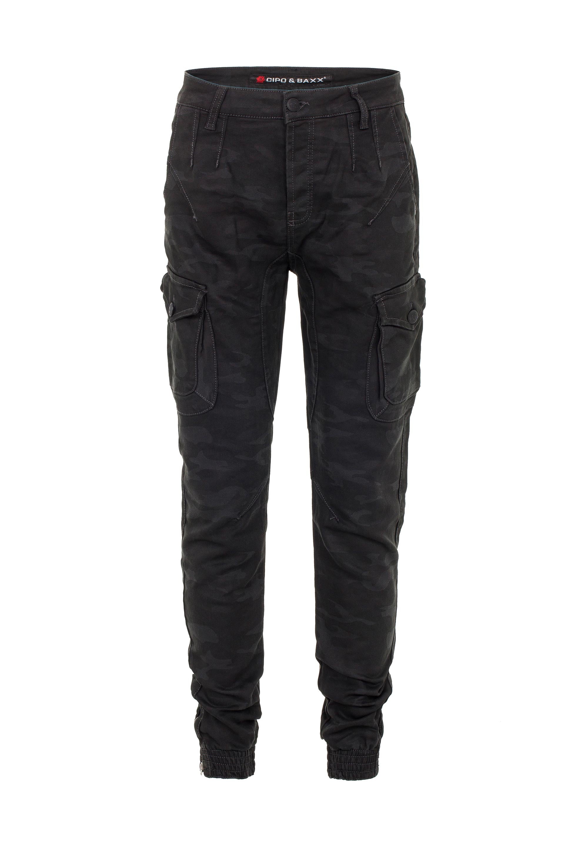 CD422 Cargo Pocket Elastic Skinny Camo Pants