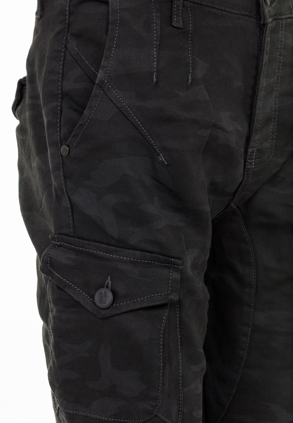 CD422 Cargo Pocket Elastic Skinny Camo Pants