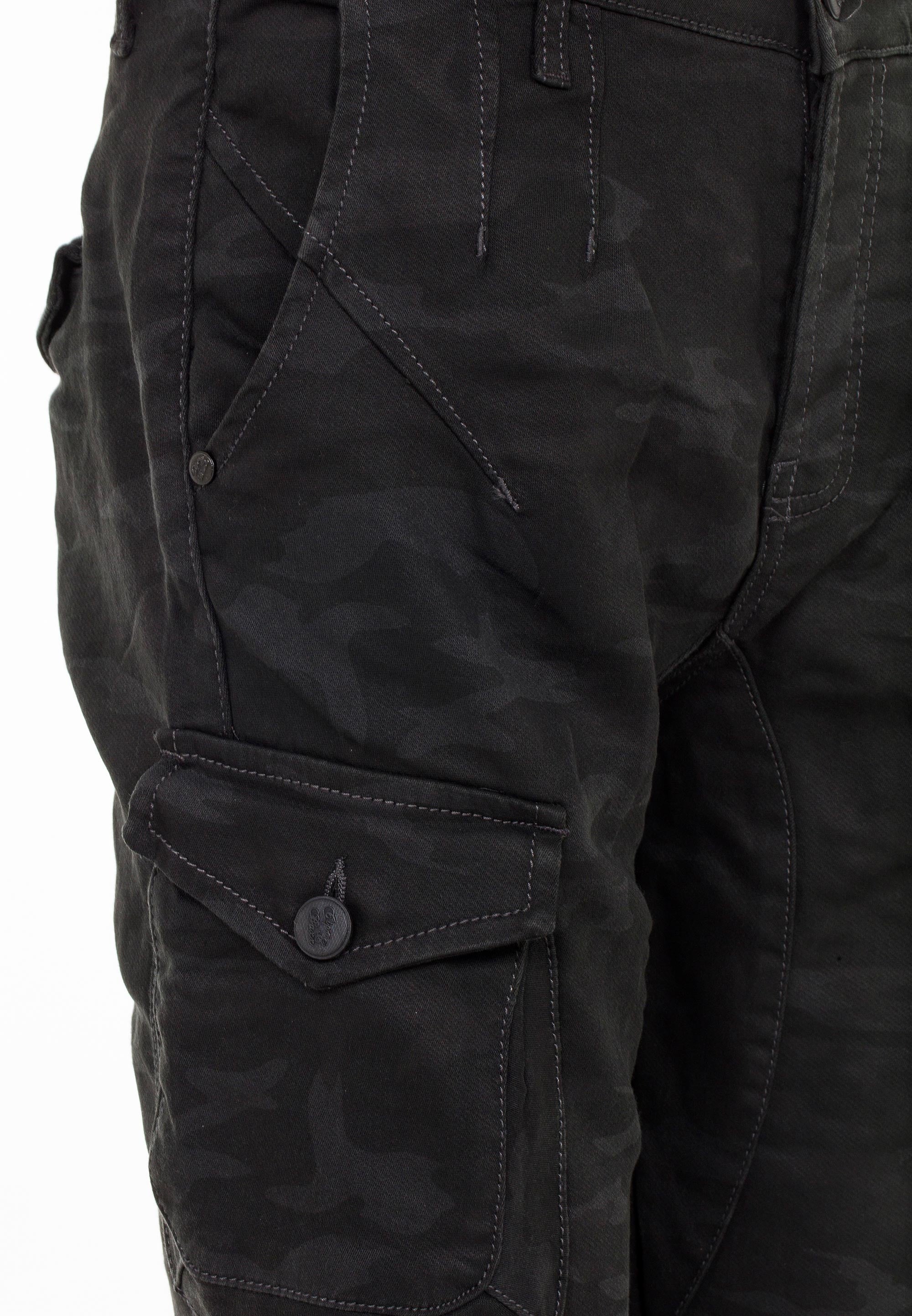 CD422 Cargo Pocket Elastic Skinny Camo Pants