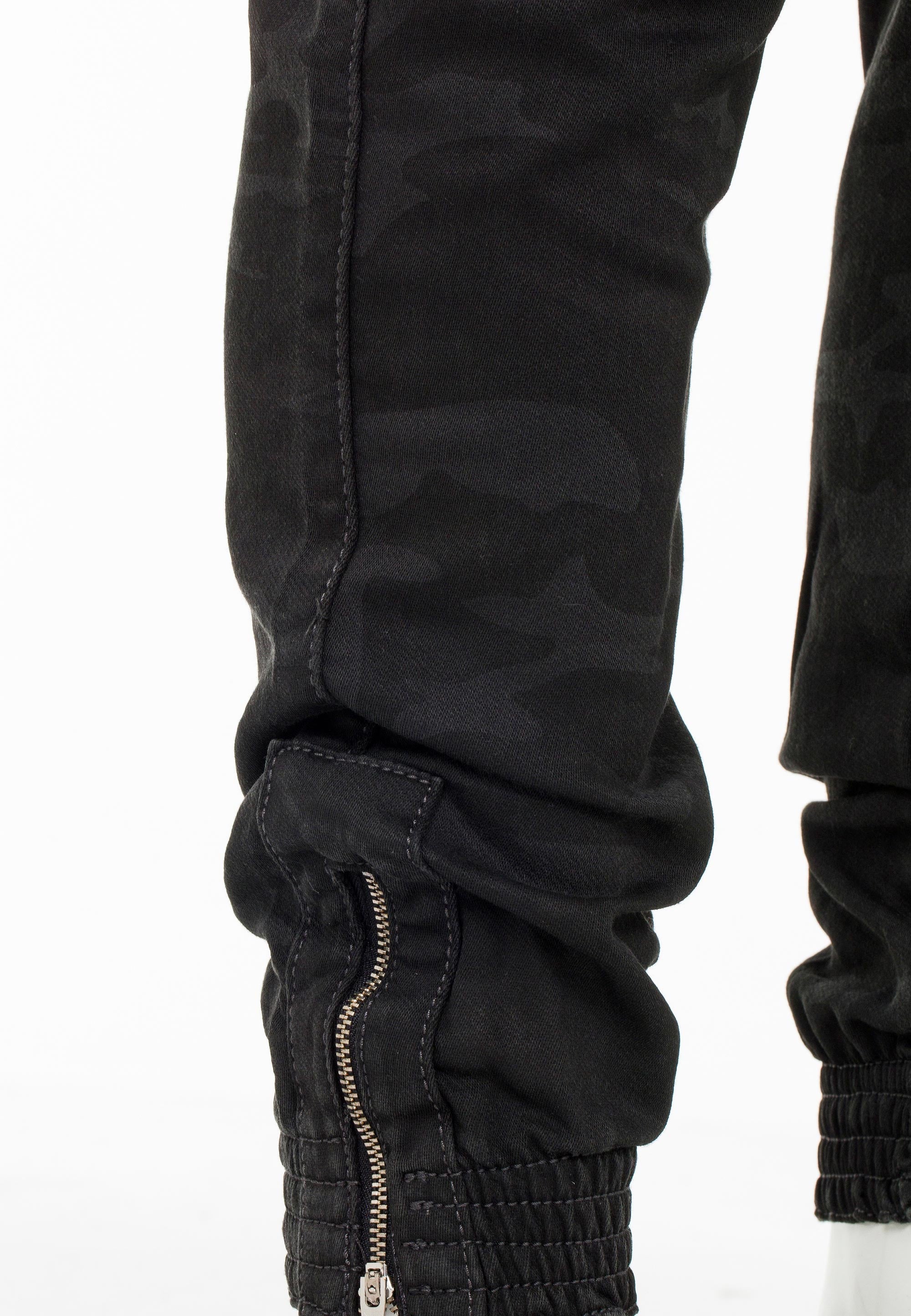 CD422 Cargo Pocket Elastic Skinny Camo Pants