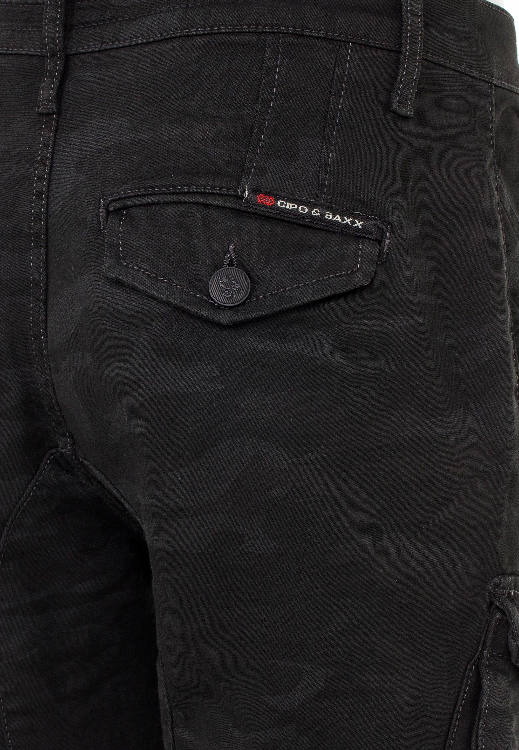 CD422 Cargo Pocket Elastic Skinny Camo Pants