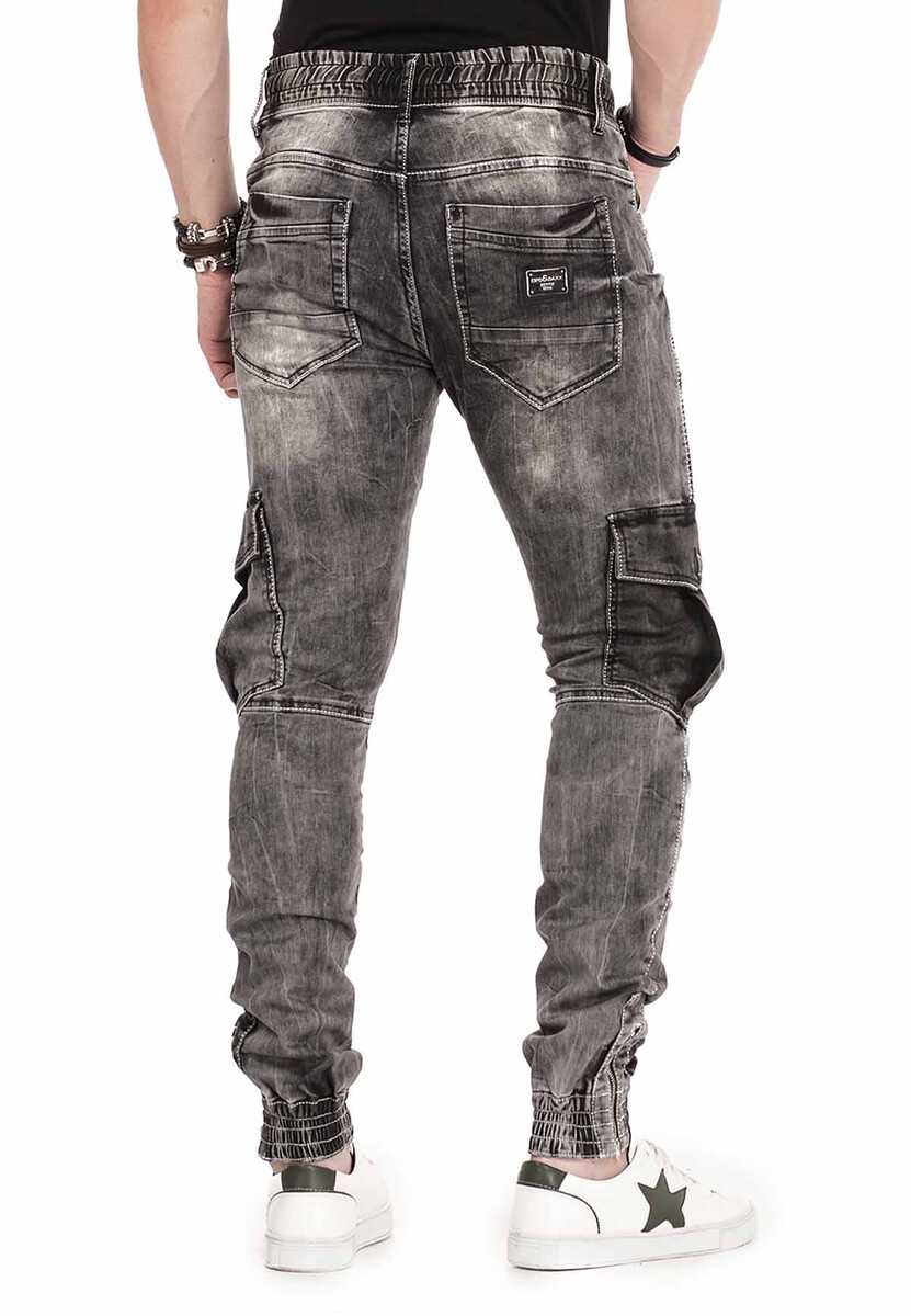 CD446 Hip Hop Style Cargo Pocket Skinny Men's Pants