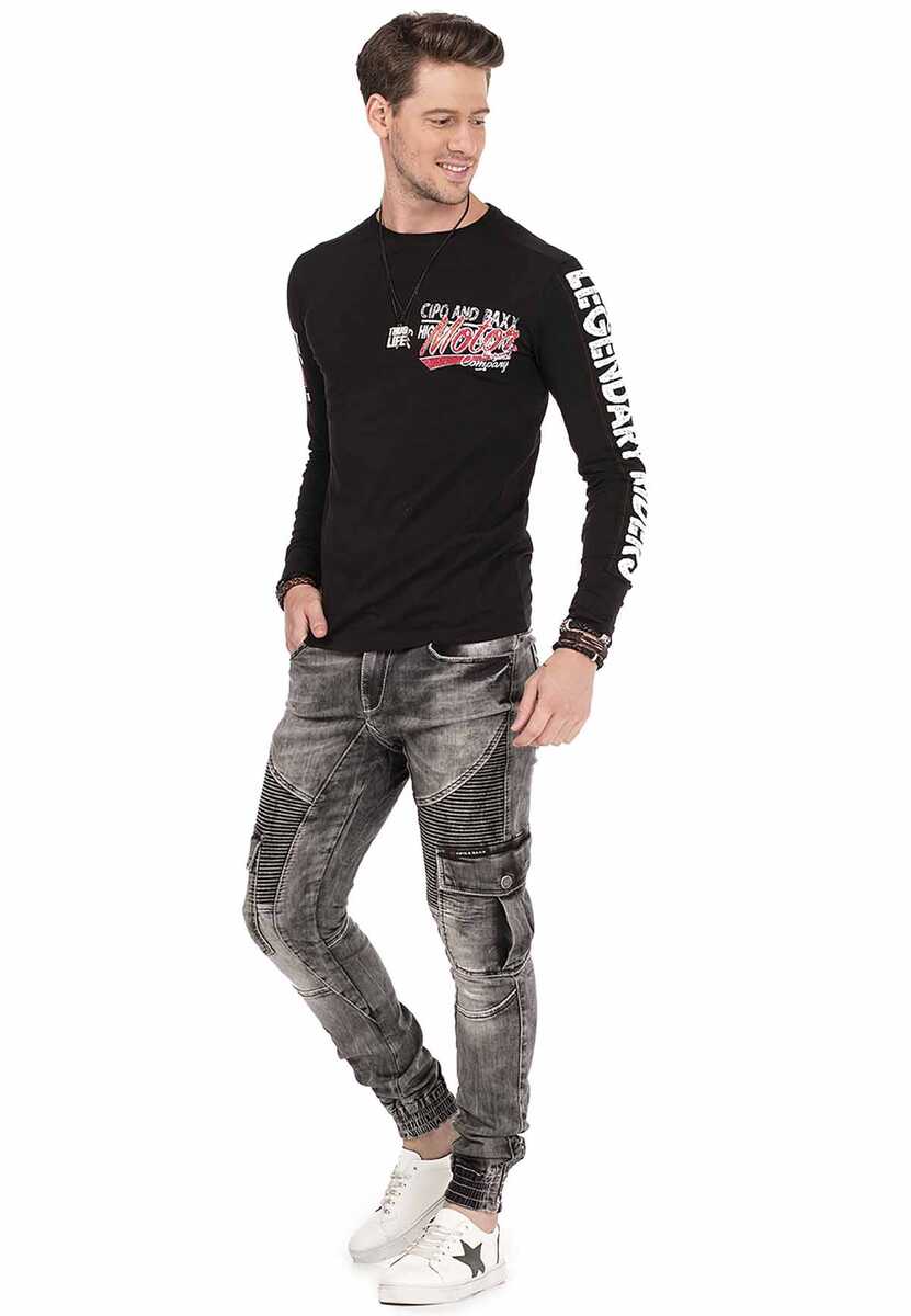 CD446 Hip Hop Style Cargo Pocket Skinny Men's Pants