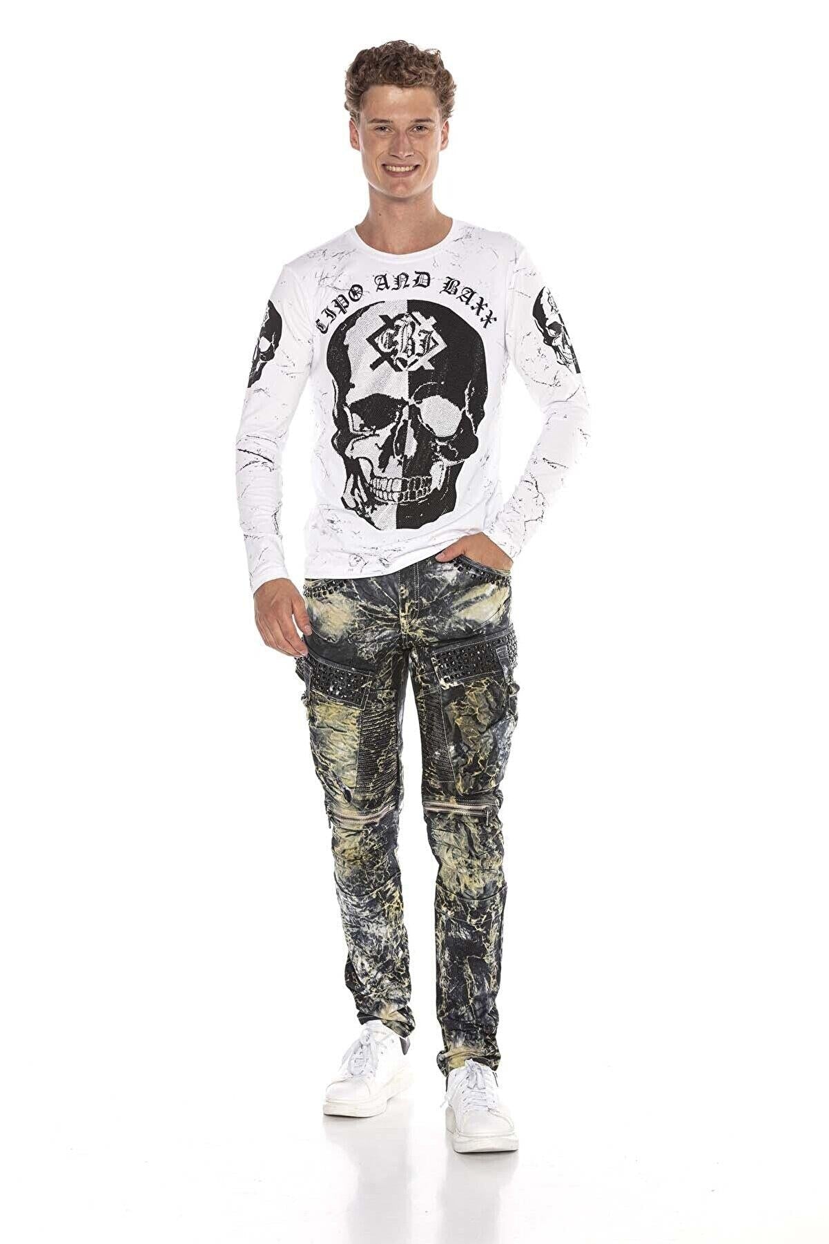 CD494 Rock Star Biker Men's Pants