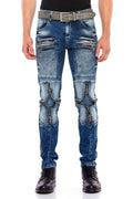 CD551 ZipperEdge Street Style Skinny Fit Men's Pants