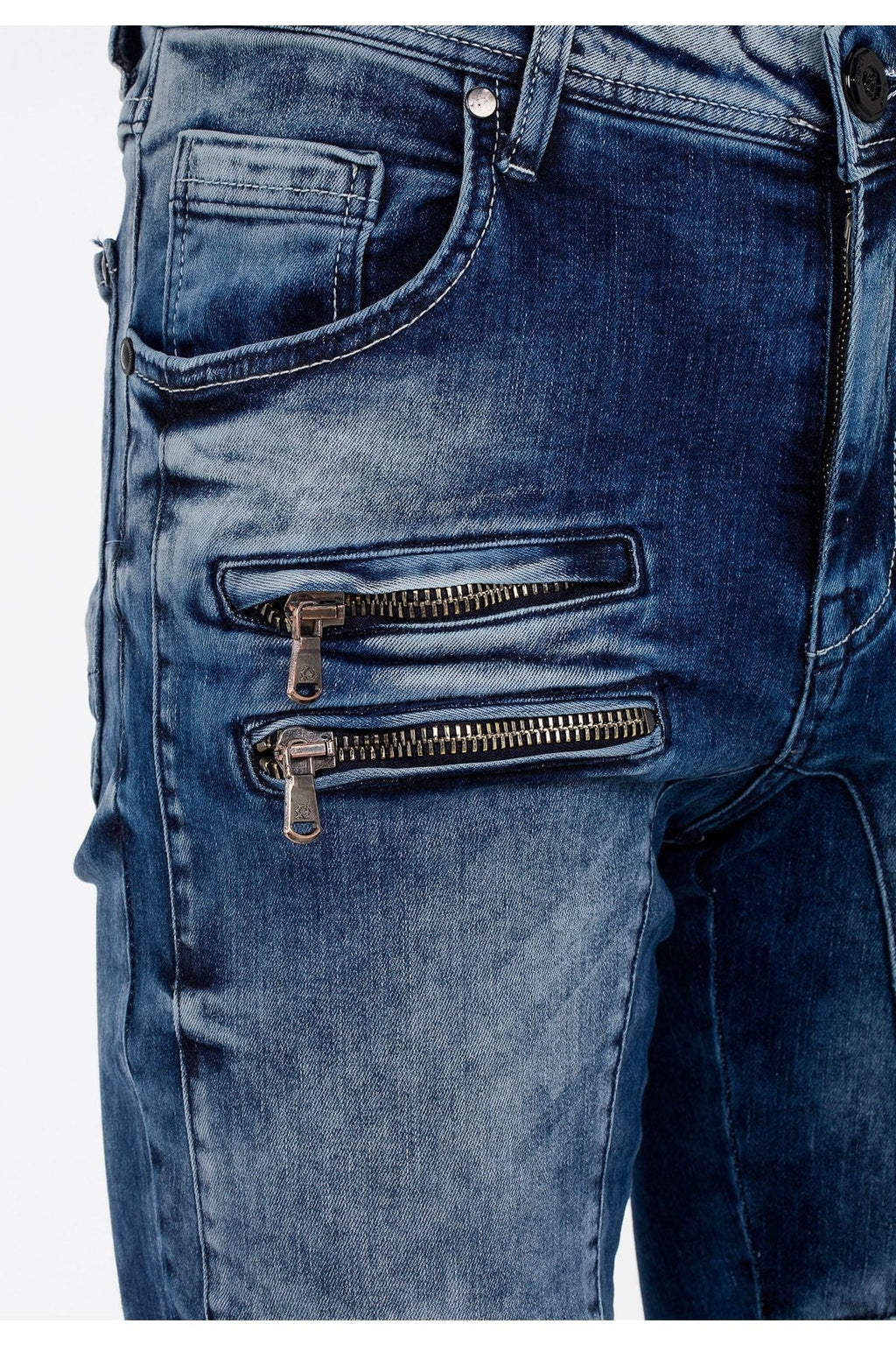 CD551 ZipperEdge Street Style Skinny Fit Men's Pants