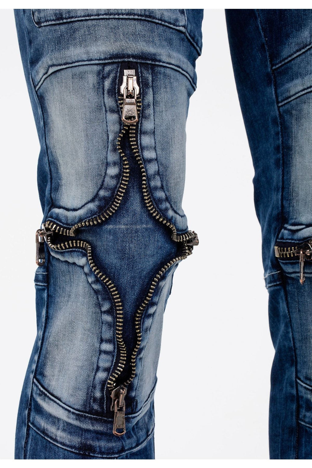CD551 ZipperEdge Street Style Skinny Fit Men's Pants
