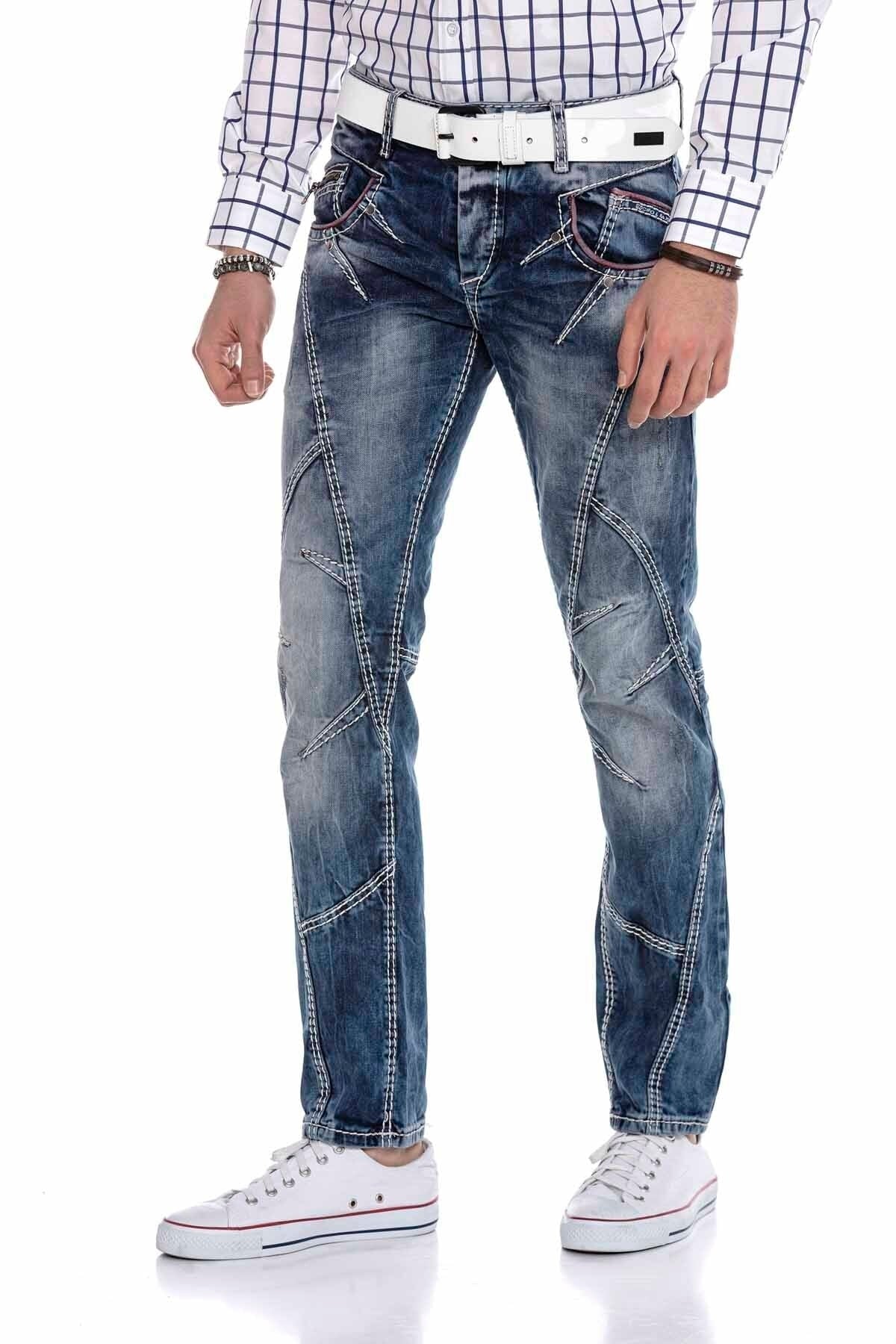 CD563 Paneled Stitch Regular Fit Jeans