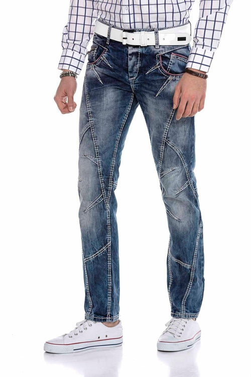 CD563 Paneled Stitch Regular Fit Jeans
