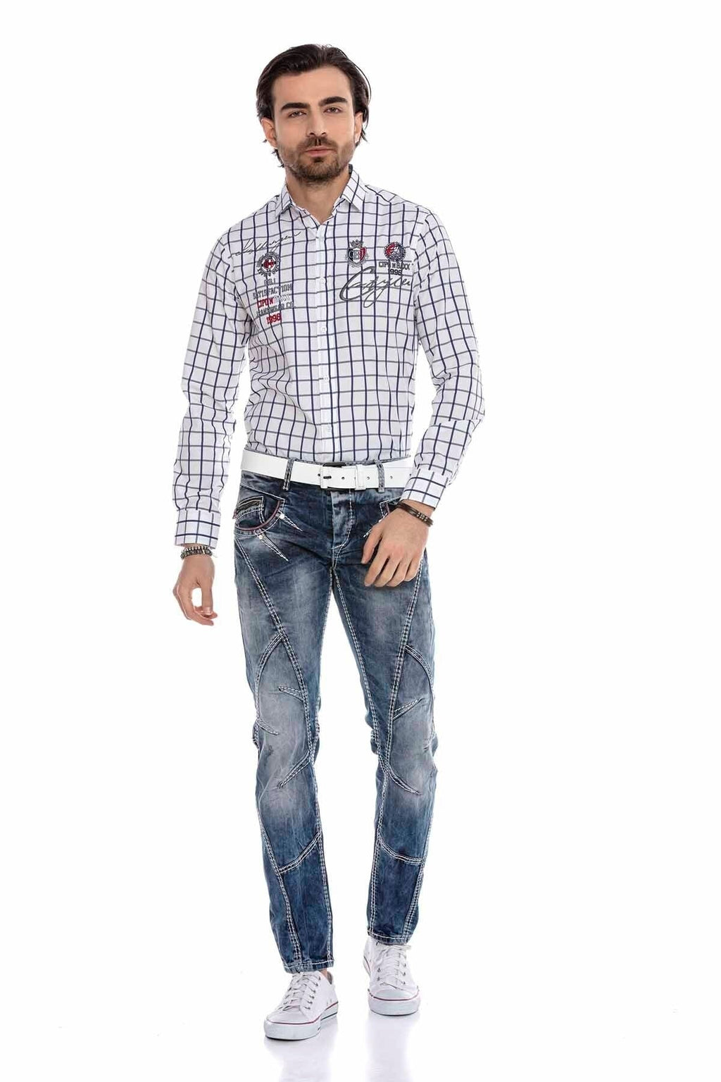 CD563 Paneled Stitch Regular Fit Jeans
