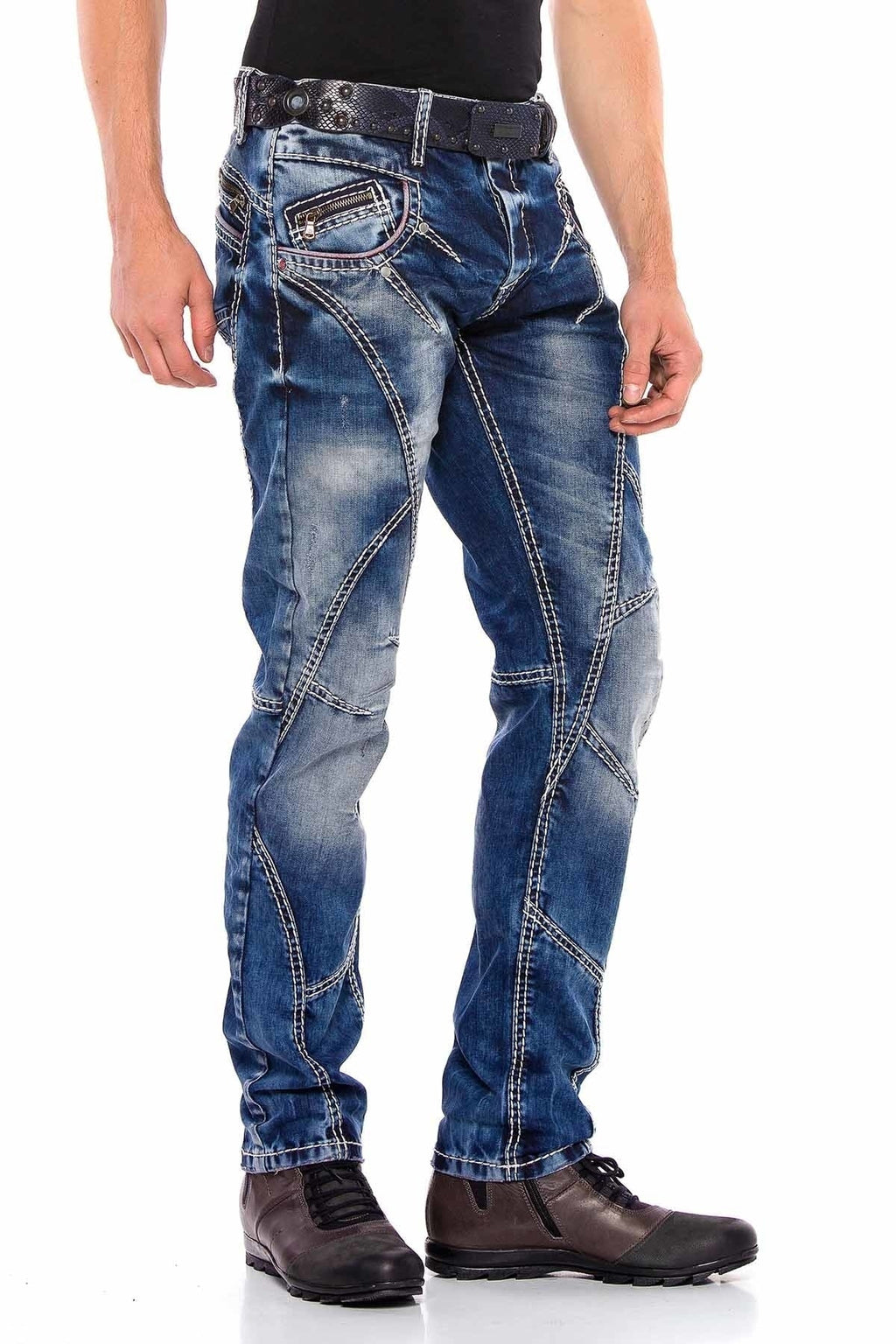 CD563 Paneled Stitch Regular Fit Jeans