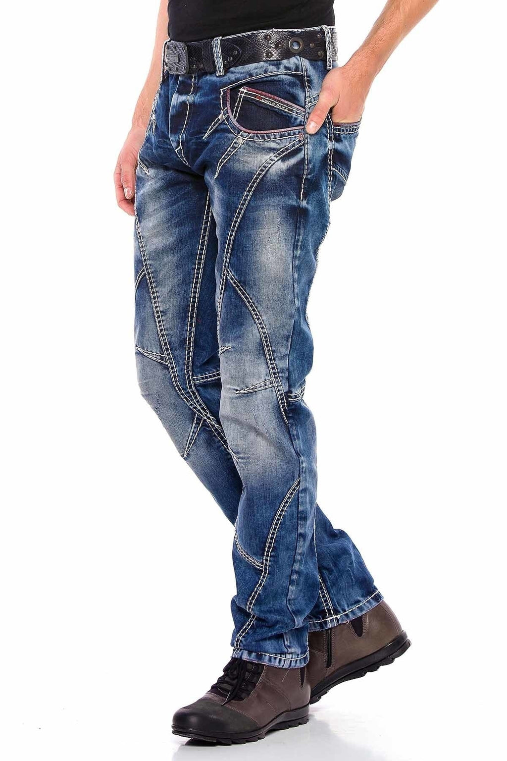 CD563 Paneled Stitch Regular Fit Jeans