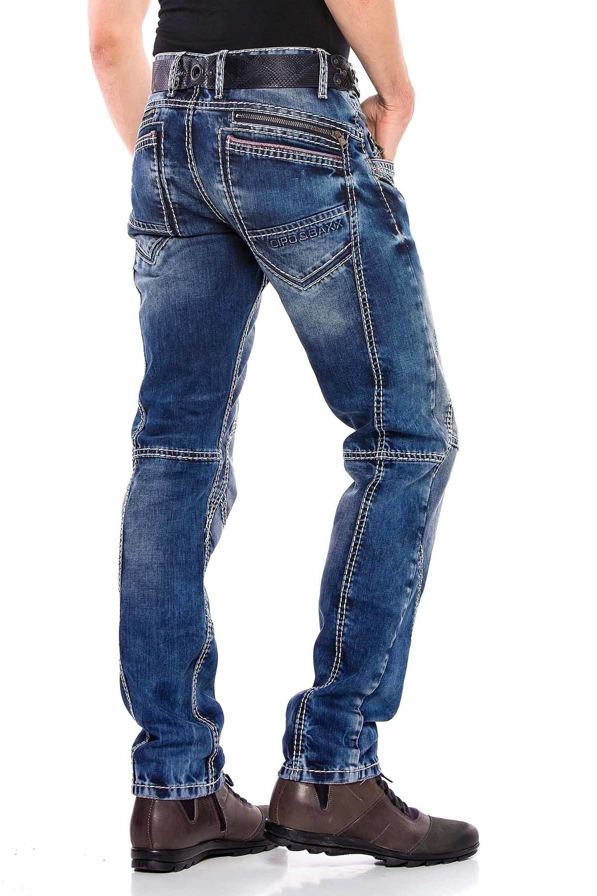 CD563 Paneled Stitch Regular Fit Jeans