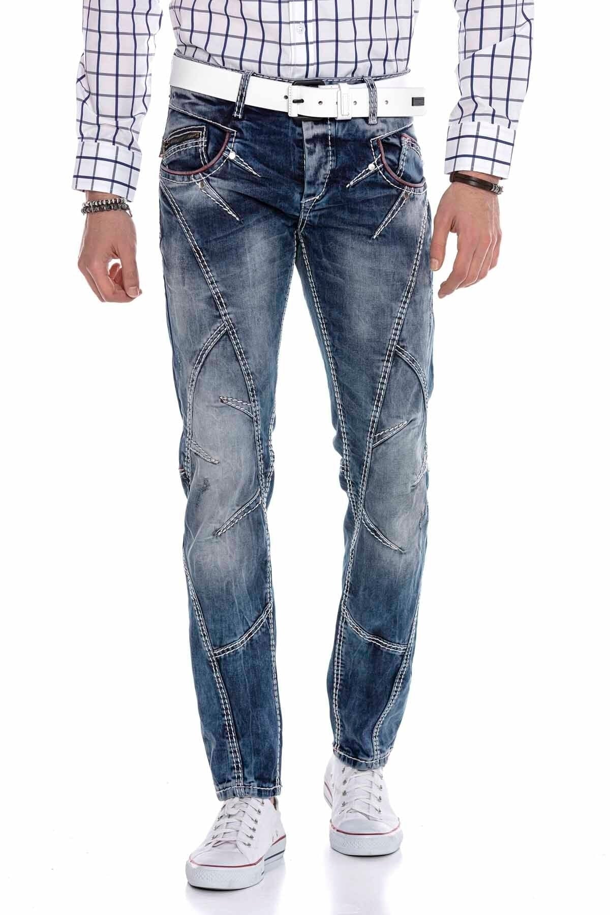 CD563 Paneled Stitch Regular Fit Jeans