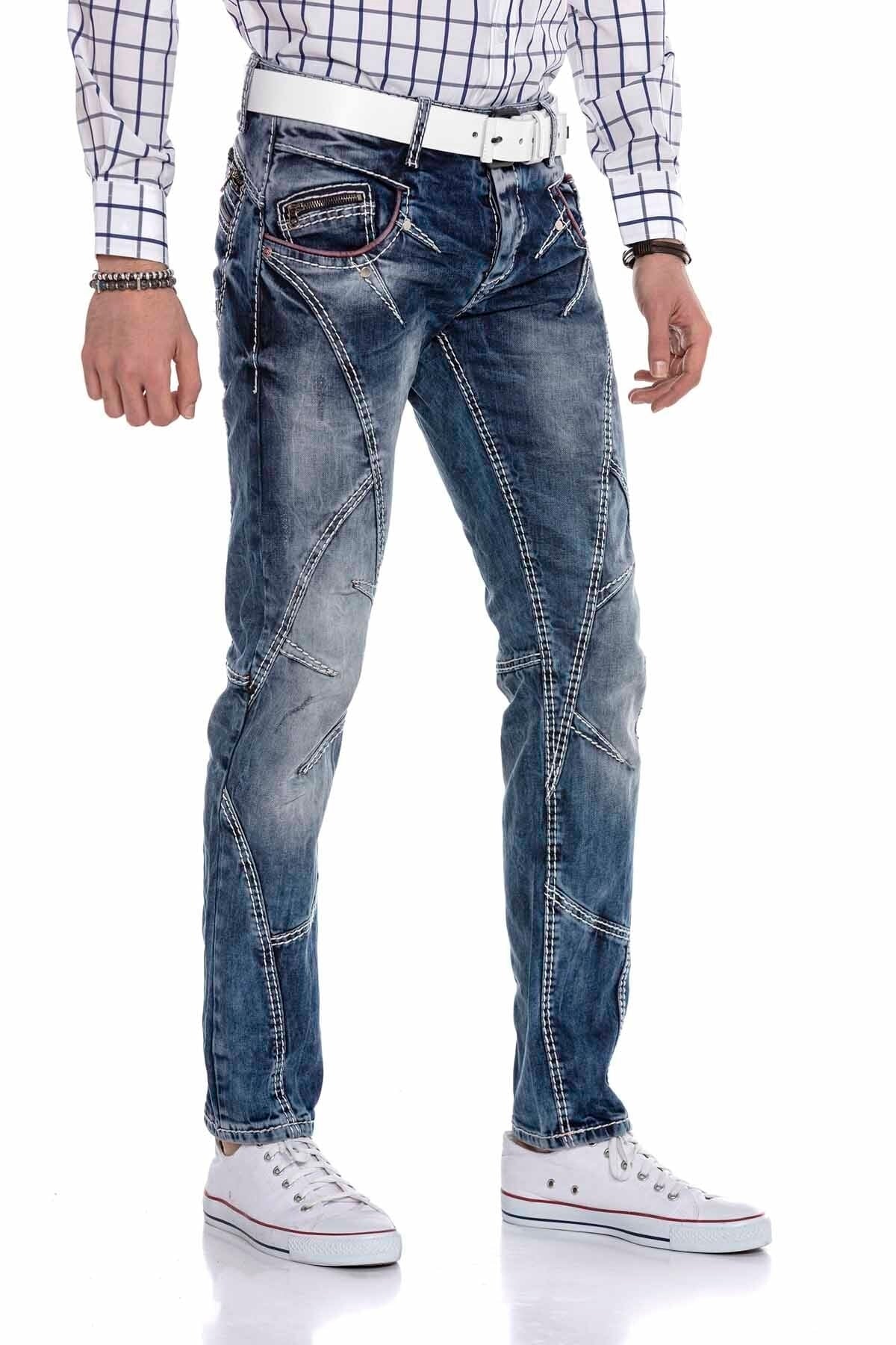 CD563 Paneled Stitch Regular Fit Jeans