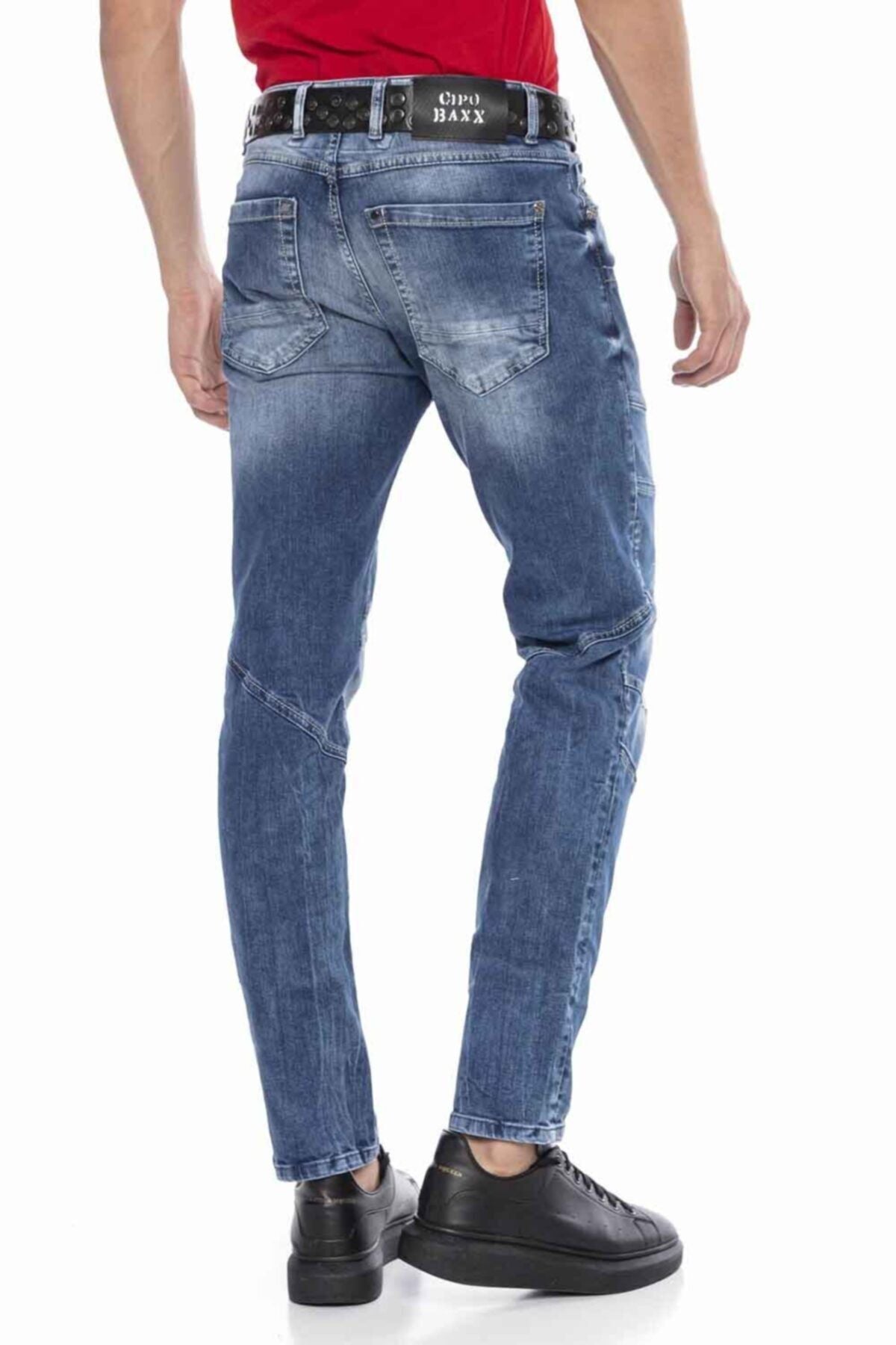 CD577 Panel Stitch Slim Men's Jeans