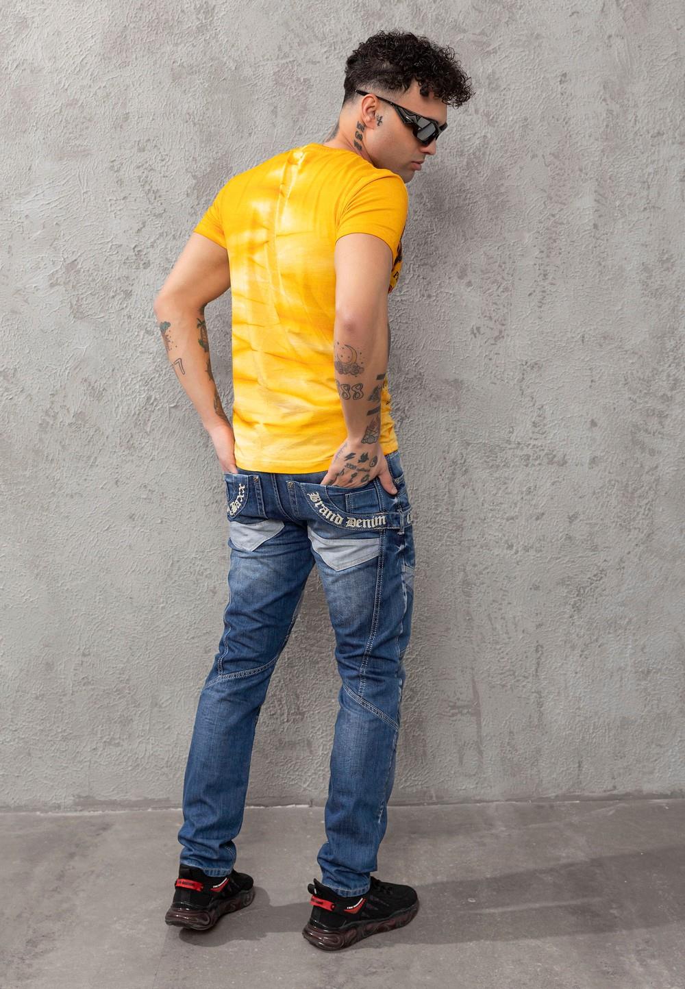 CD576 Panel Stitch Slim Fit Men's Jeans