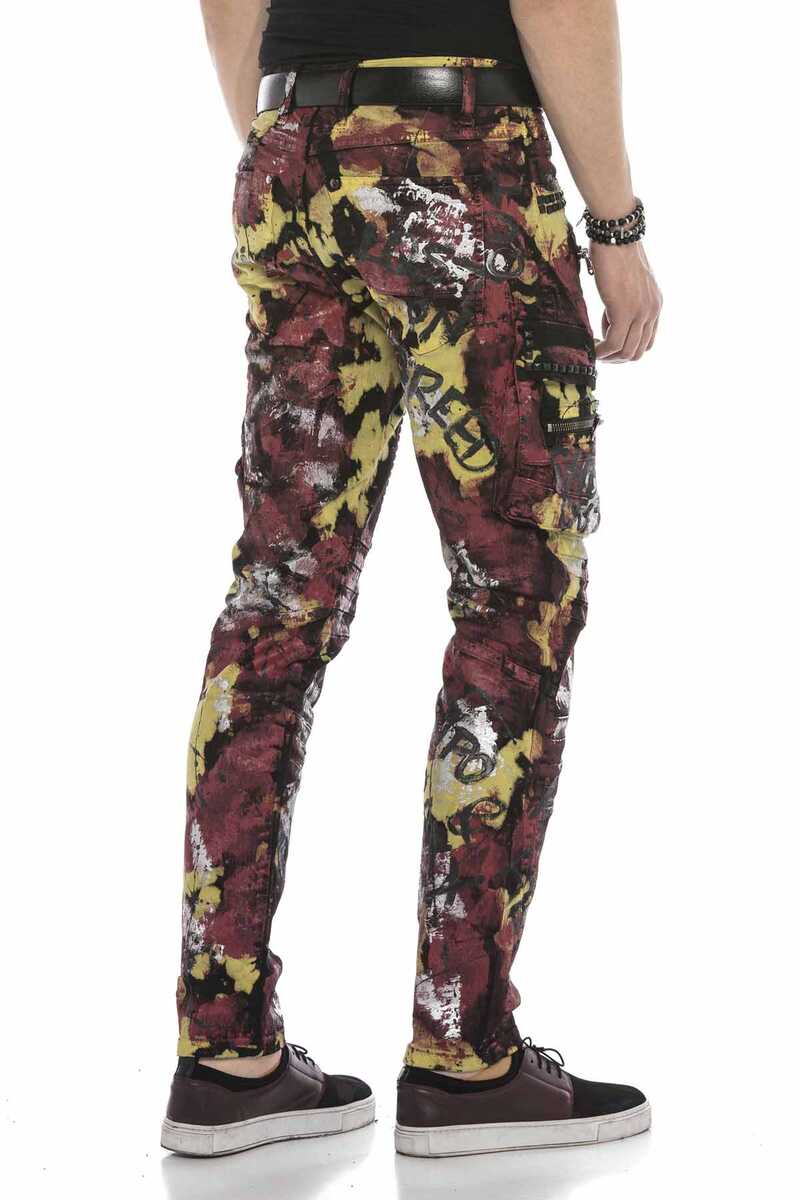 CD587 Color-Painted Cargo Pocket Men's Jeans