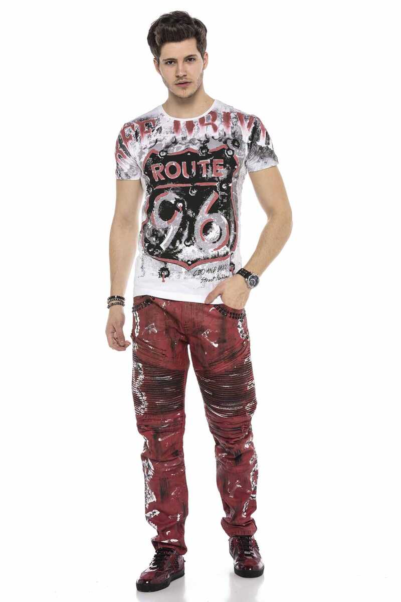 CD608 Hand-Painted Men's Jeans