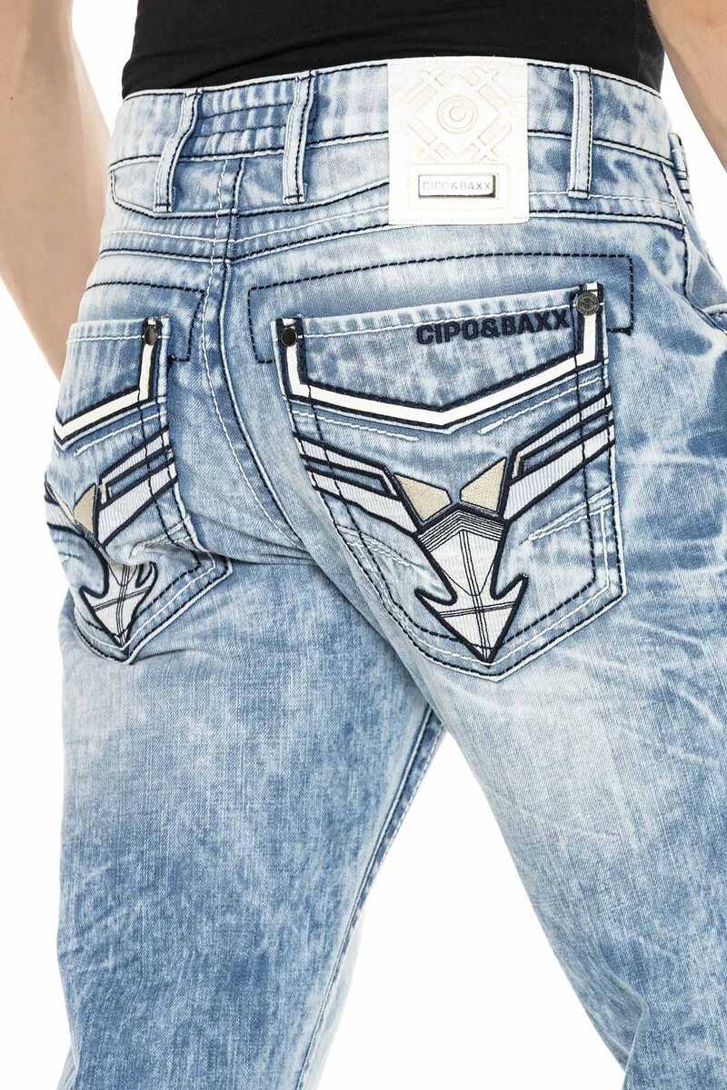 CD616 Pocket Detail Relaxed Fit Men's Jeans
