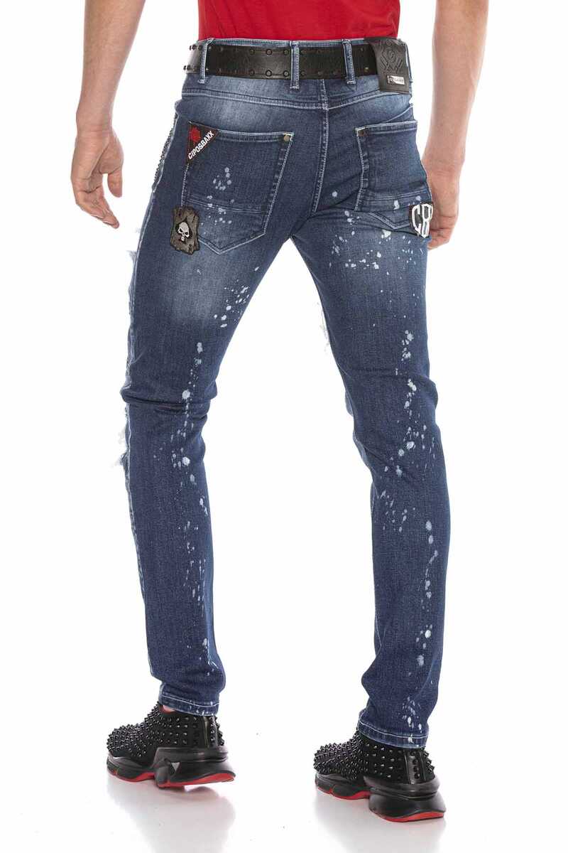CD643 Crest Destroyed Slim Fit Men's Jeans