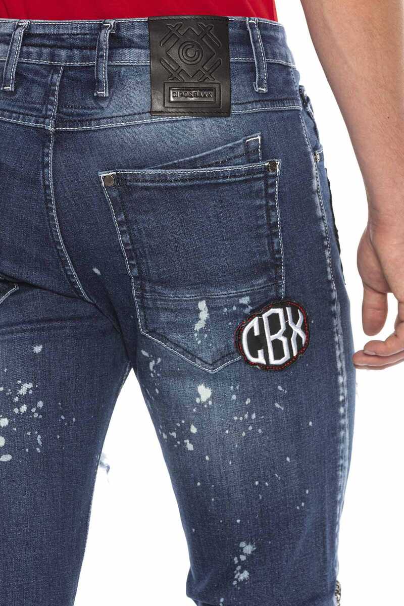 CD643 Crest Destroyed Slim Fit Men's Jeans