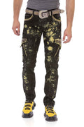 CD677 Cargo Pocket Washed Fabric Men's Jeans