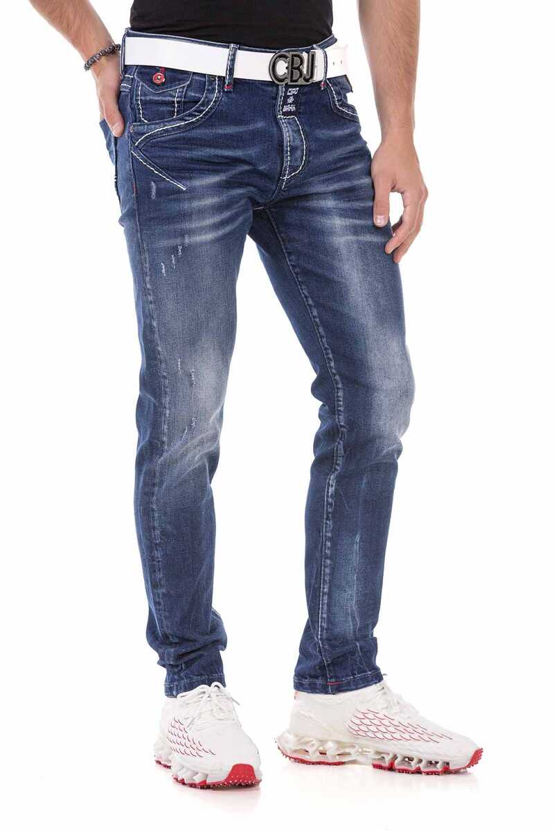 CD692 Embroidery Detail Men's Jeans